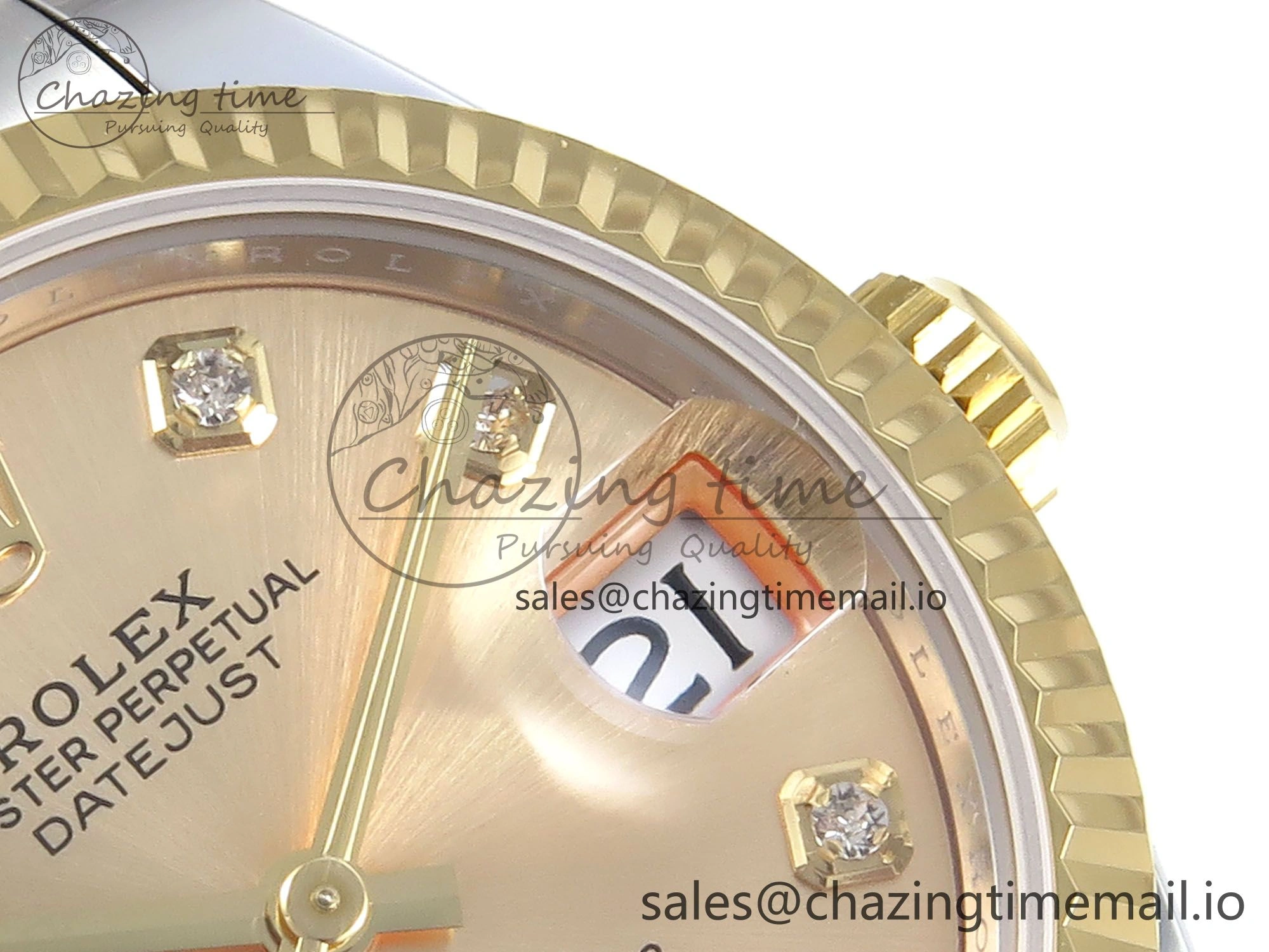 Unisex DateJust 31 278273 ARF 1:1 Best Edition 904L Steel YG Diamonds Dial on SS YG Oyster Bracelet ETA 576