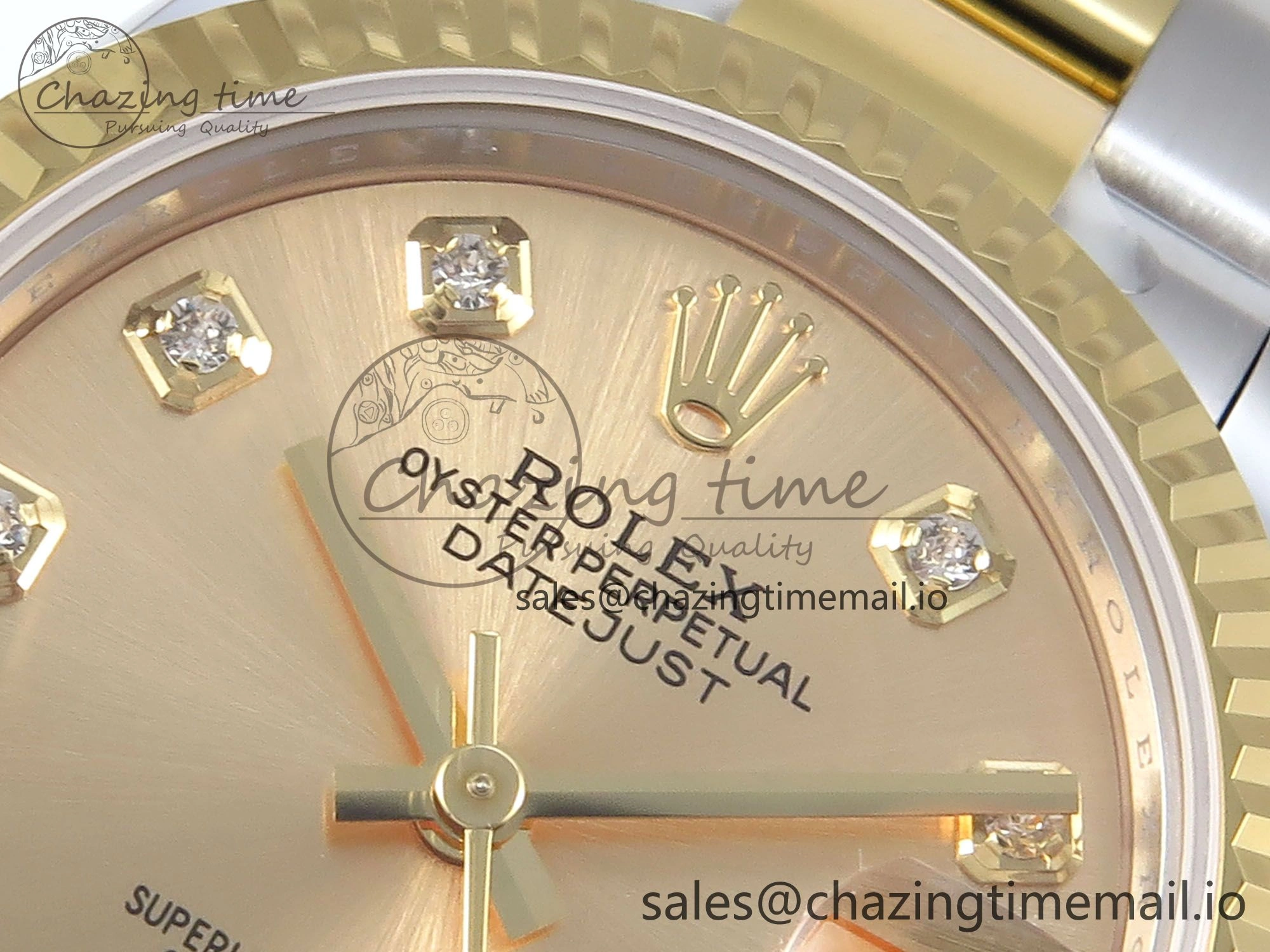 Unisex DateJust 31 278273 ARF 1:1 Best Edition 904L Steel YG Diamonds Dial on SS YG Oyster Bracelet ETA 576