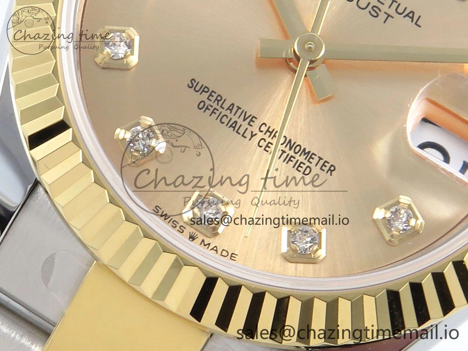 Unisex DateJust 31 278273 ARF 1:1 Best Edition 904L Steel YG Diamonds Dial on SS YG Oyster Bracelet ETA 576