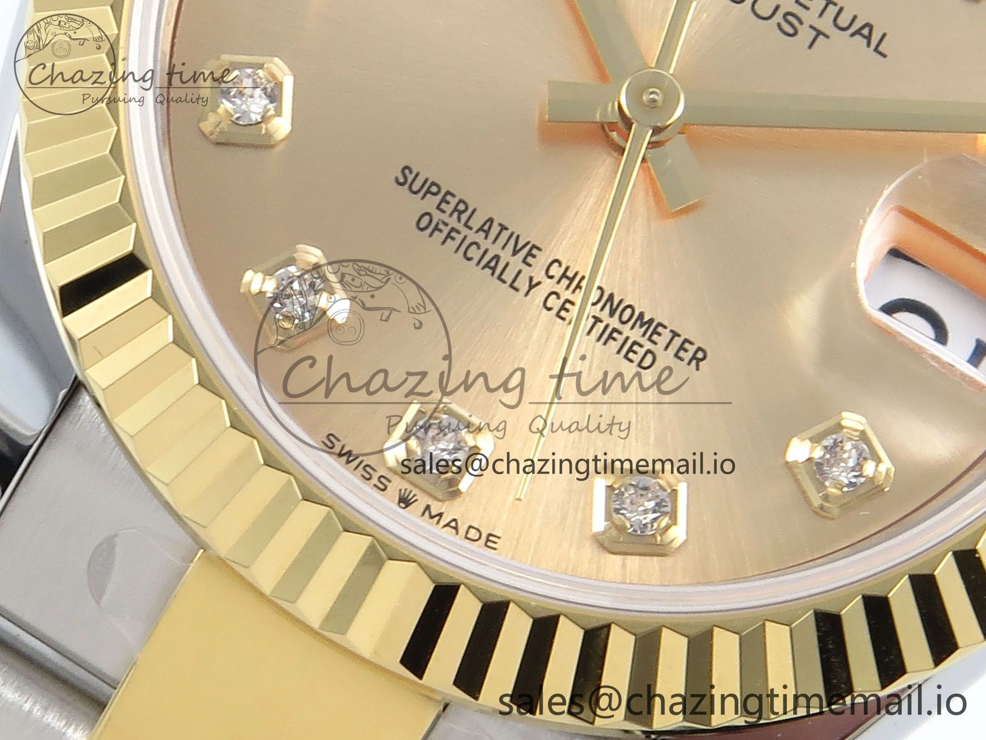 Unisex DateJust 31 278273 ARF 1:1 Best Edition 904L Steel YG Diamonds Dial on SS YG Oyster Bracelet ETA 576