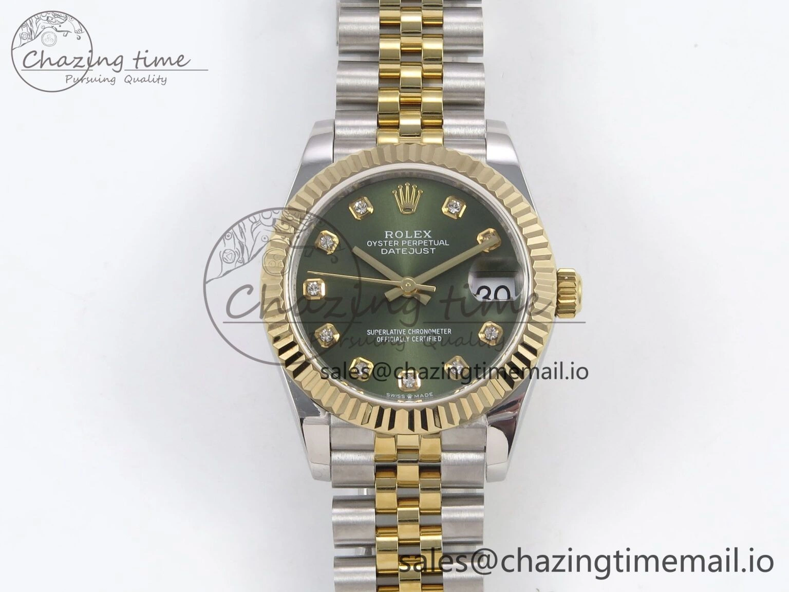 EasyCare DateJust 31 278273 SS YG GMF 1:1 Best Edition 904L Steel Green Diamonds Dial on Jubilee Bracelet A 1149