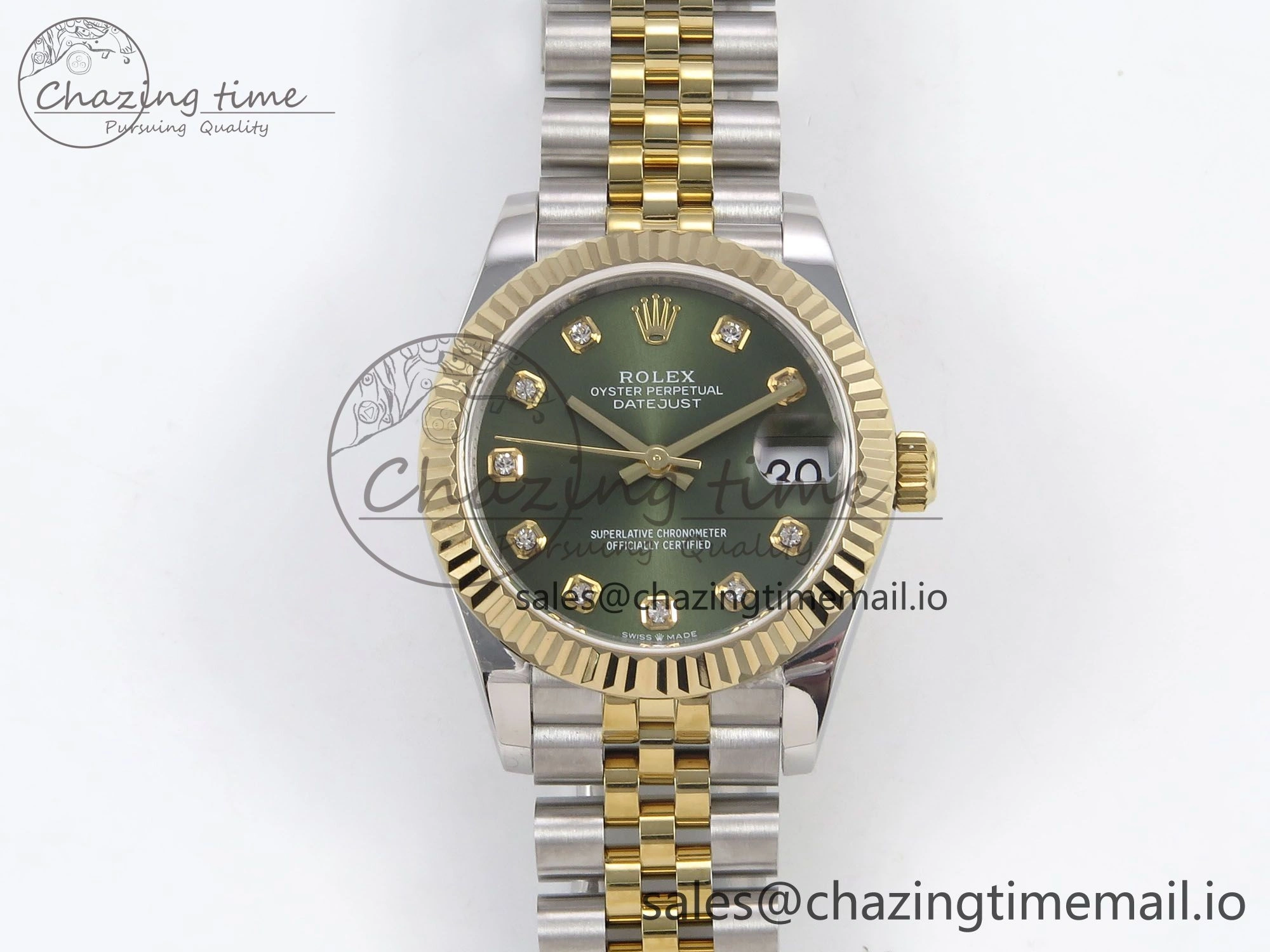 EasyCare DateJust 31 278273 SS YG GMF 1:1 Best Edition 904L Steel Green Diamonds Dial on Jubilee Bracelet A 1149