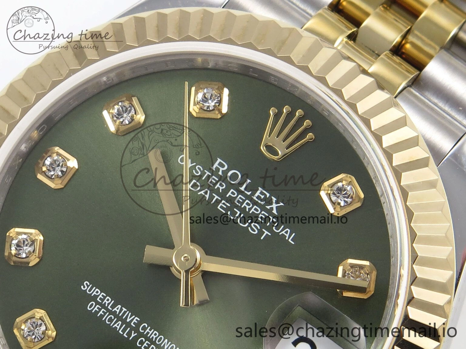 EasyCare DateJust 31 278273 SS YG GMF 1:1 Best Edition 904L Steel Green Diamonds Dial on Jubilee Bracelet A 1149