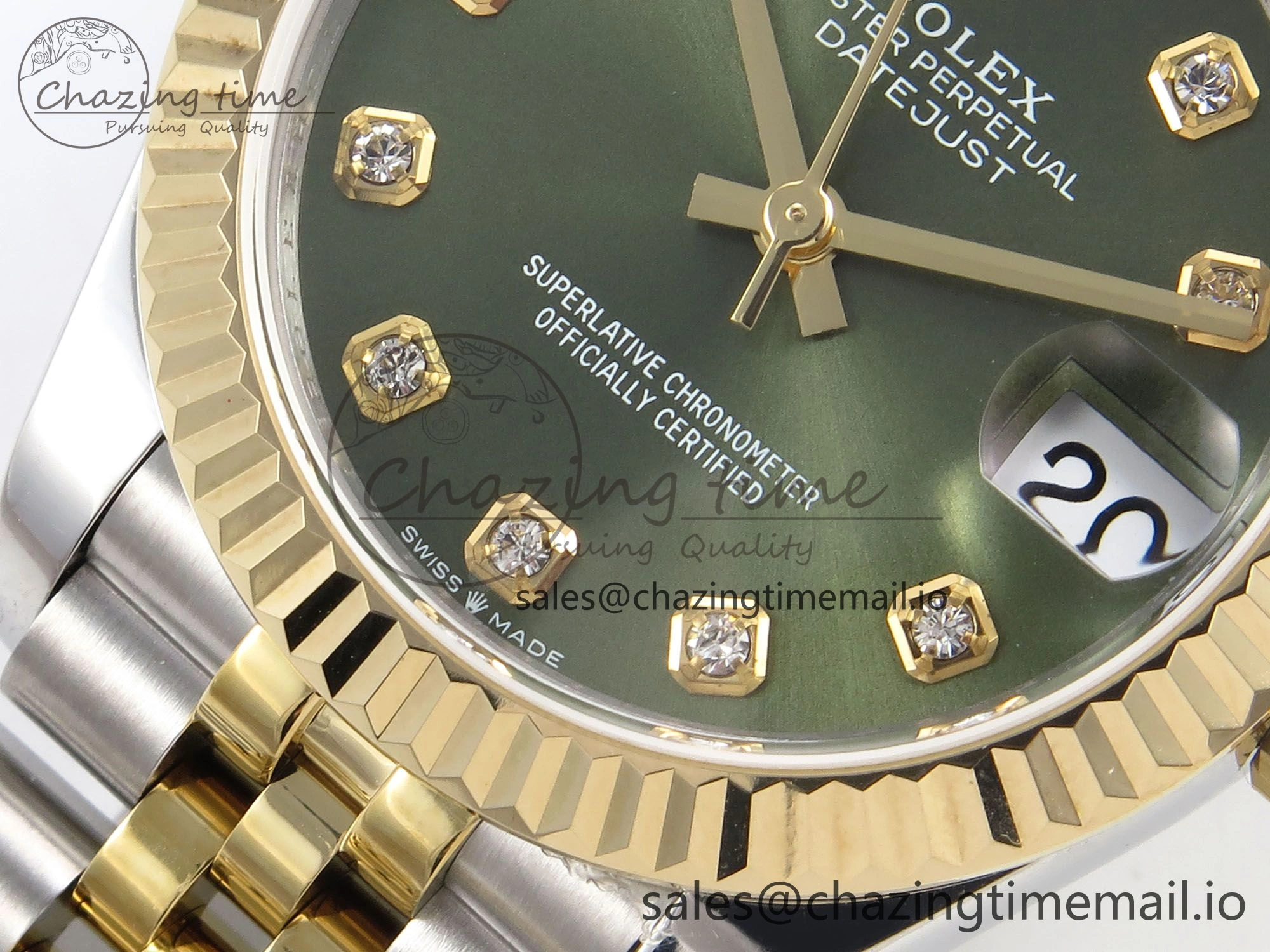 EasyCare DateJust 31 278273 SS YG GMF 1:1 Best Edition 904L Steel Green Diamonds Dial on Jubilee Bracelet A 1149