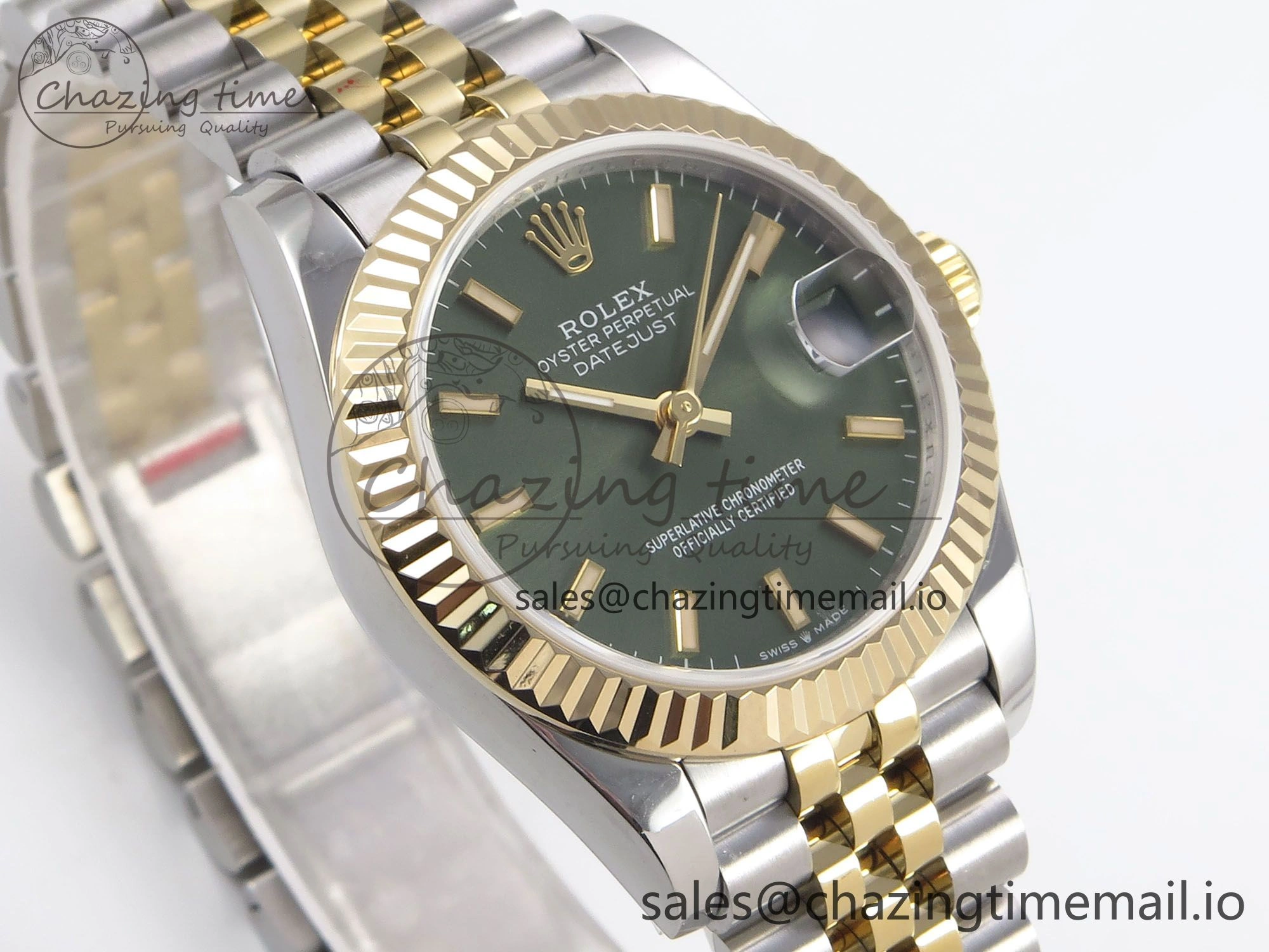 SunProtective DateJust 31 278273 SS YG GMF 1:1 Best Edition 904L Steel Green Stick Dial on Jubilee Bracelet A 1152