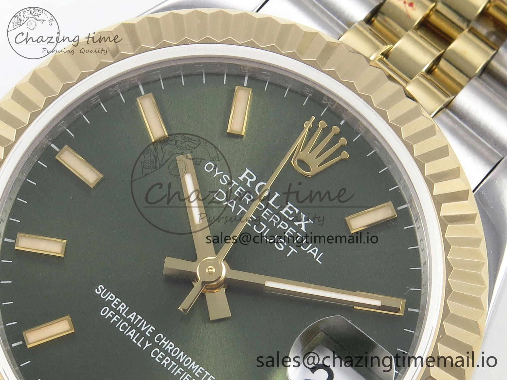 SunProtective DateJust 31 278273 SS YG GMF 1:1 Best Edition 904L Steel Green Stick Dial on Jubilee Bracelet A 1152