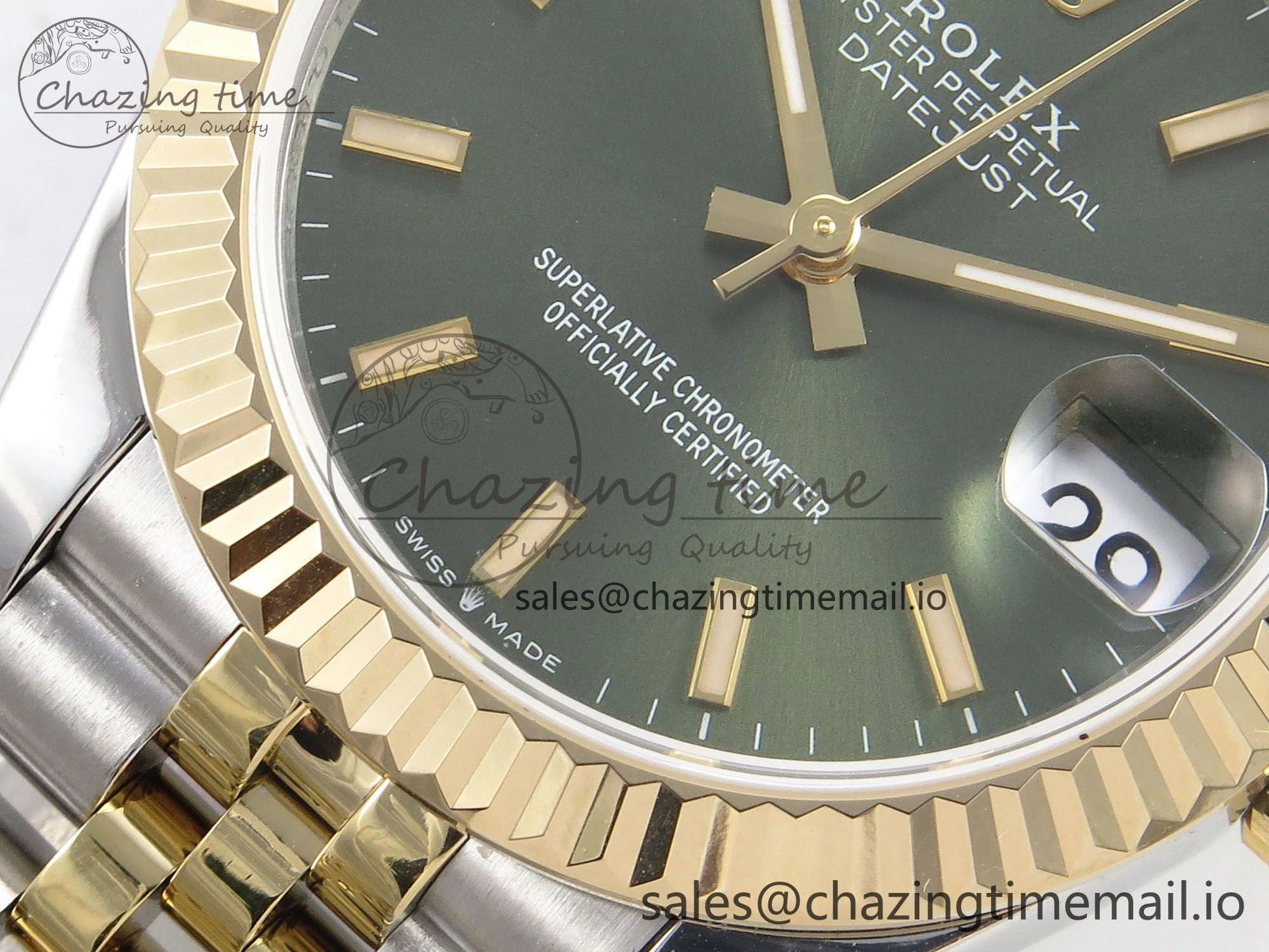 SunProtective DateJust 31 278273 SS YG GMF 1:1 Best Edition 904L Steel Green Stick Dial on Jubilee Bracelet A 1152