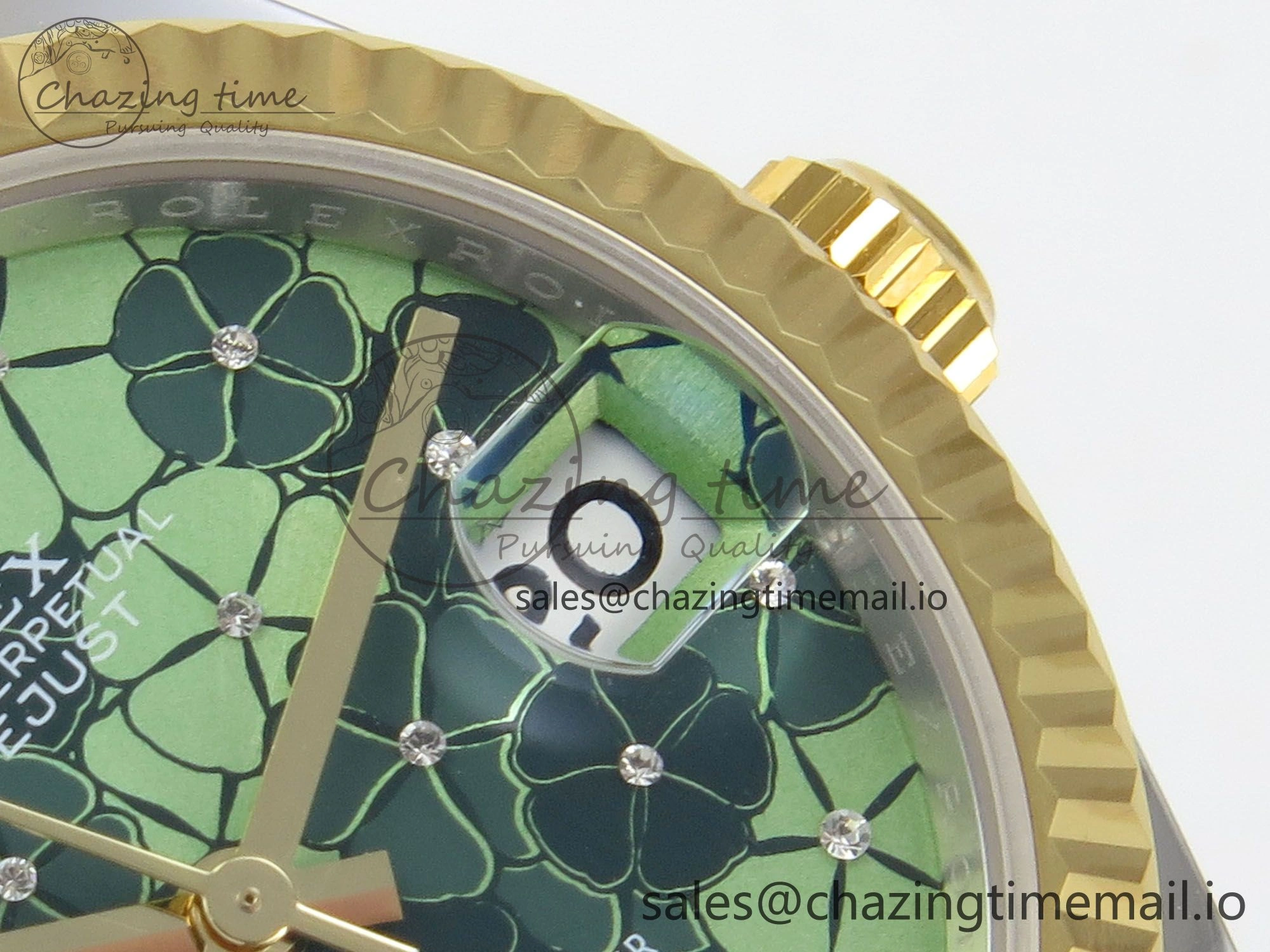 DateJust 31 278273 THBF 1:1 Best Edition 904L Steel Fluted Green Floral Dial Fluted Bezel on SS YG Jubilee Bracelet HZ Cal. Compact 21