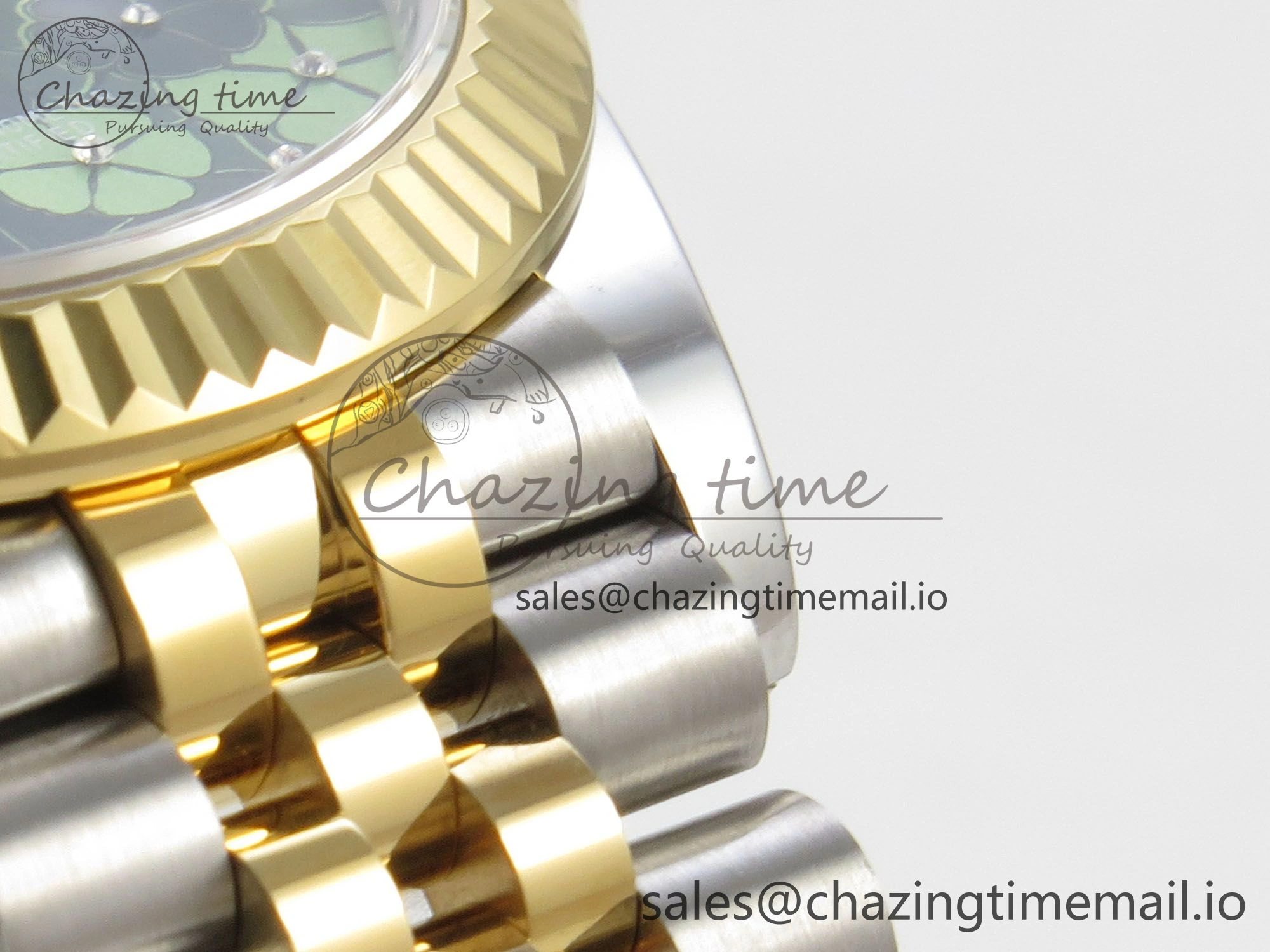 DateJust 31 278273 THBF 1:1 Best Edition 904L Steel Fluted Green Floral Dial Fluted Bezel on SS YG Jubilee Bracelet HZ Cal. Compact 21