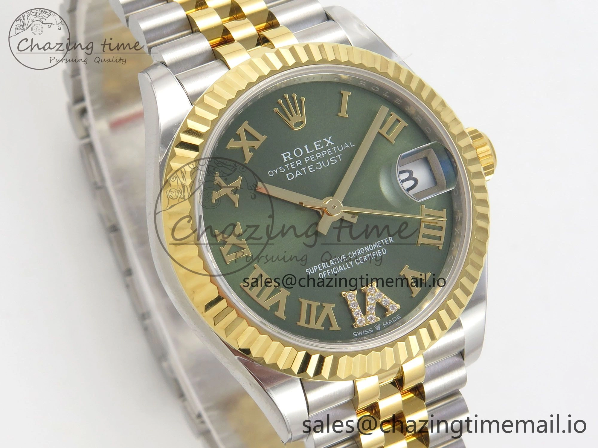 Classic DateJust 31 278273 THBF 1:1 Best Edition 904L Steel Green Roman Dial Fluted Bezel on SS YG Jubilee Bracelet HZ Cal. 16