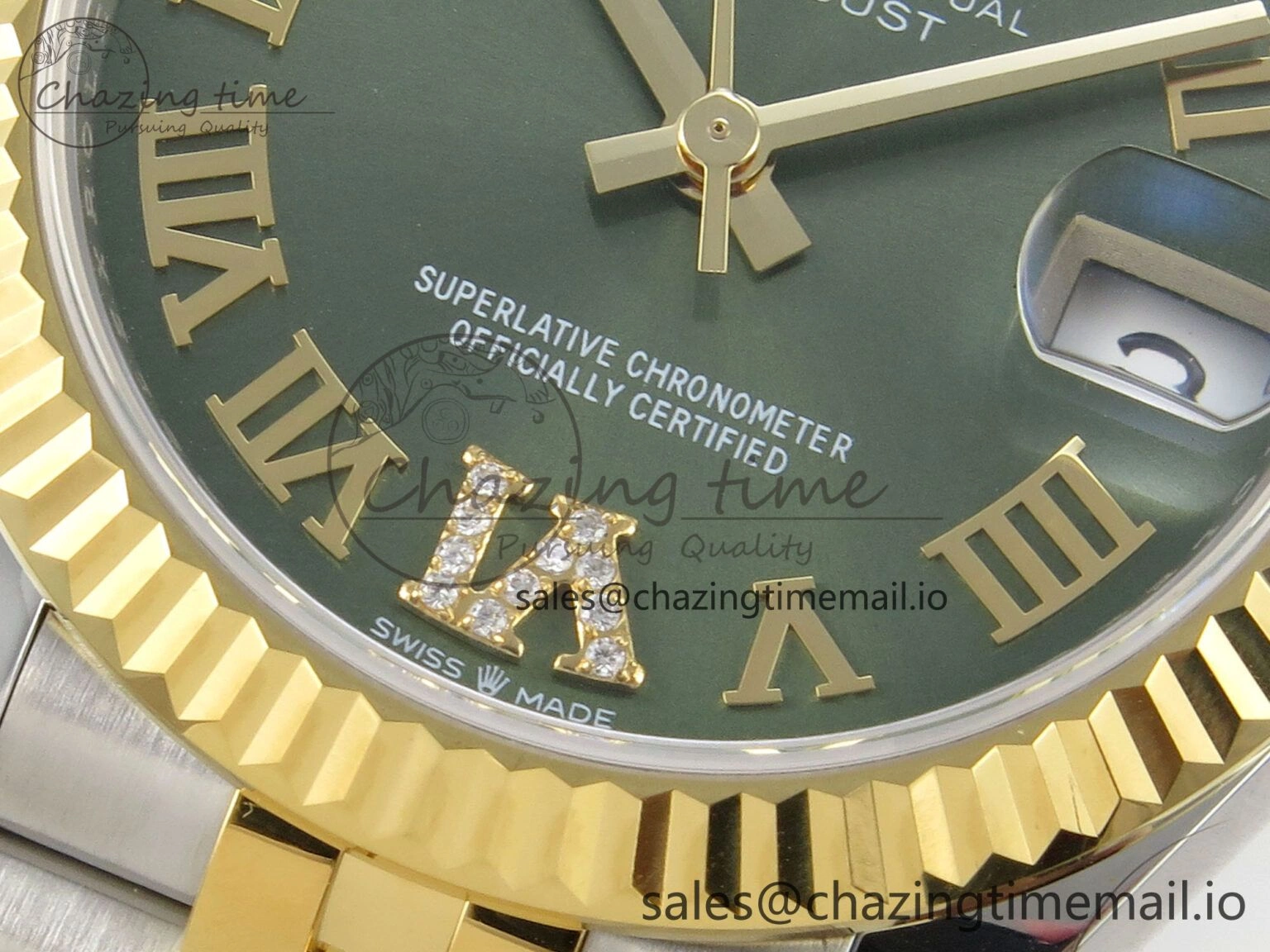 Classic DateJust 31 278273 THBF 1:1 Best Edition 904L Steel Green Roman Dial Fluted Bezel on SS YG Jubilee Bracelet HZ Cal. 16