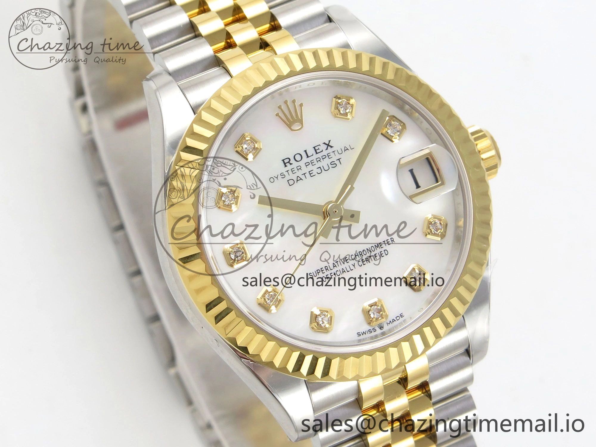 TechFriendly DateJust 31 278273 THBF 1:1 Best Edition 904L Steel White Diamonds Dial on SS YG Jubilee Bracelet HZ Cal. 15