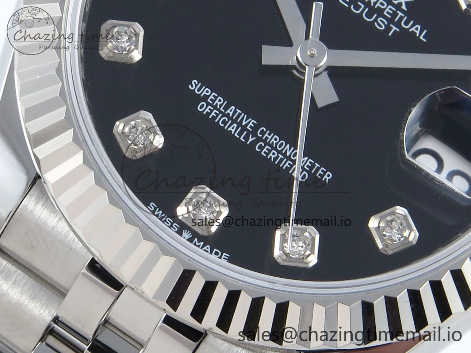 WellDesigned DateJust 31 278274 ARF 1:1 Best Edition 904L Steel Black Diamonds Dial on SS Jubilee Bracelet ETA 538