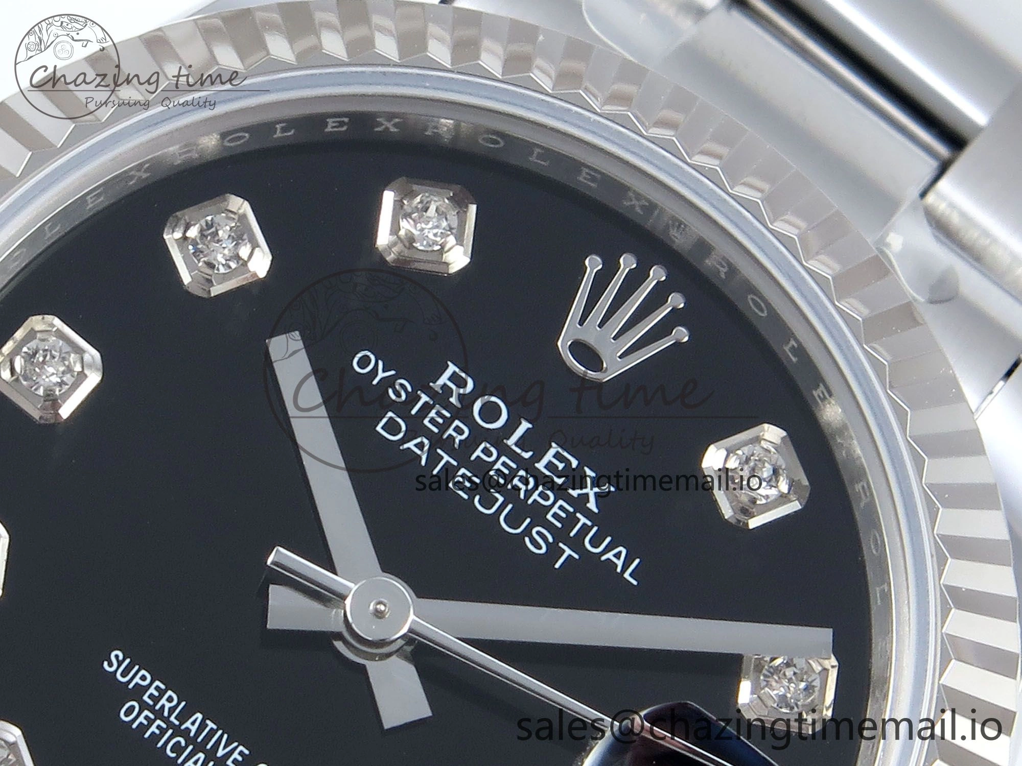 DateJust 31 278274 ARF 1:1 Best Edition 904L Steel Black Diamonds Dial on SS Oyster Bracelet ETA Soft 556
