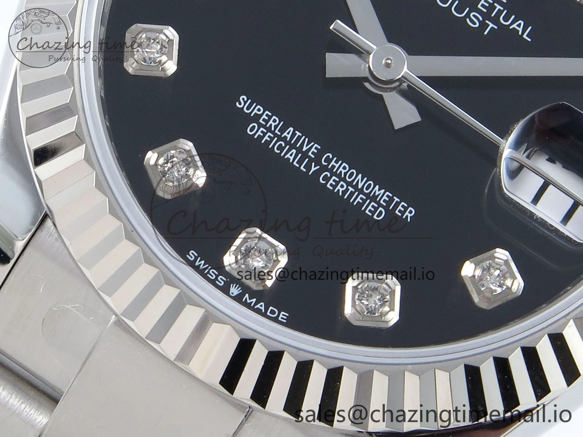 DateJust 31 278274 ARF 1:1 Best Edition 904L Steel Black Diamonds Dial on SS Oyster Bracelet ETA Soft 556
