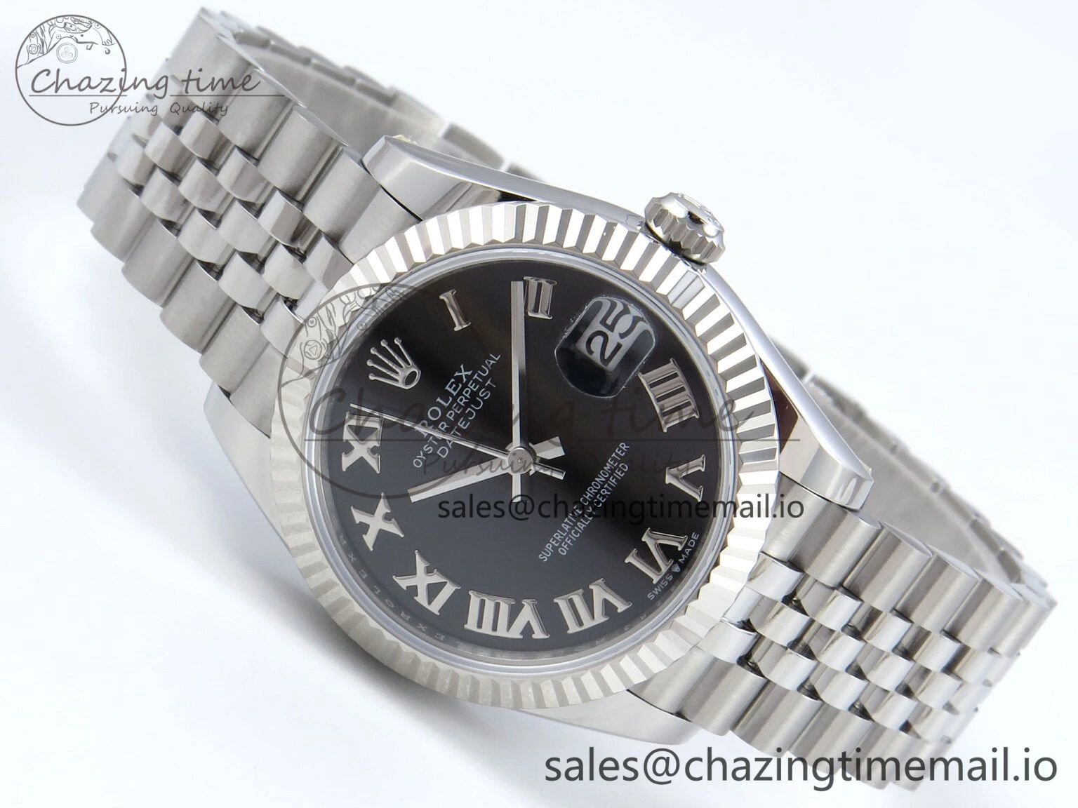 DateJust 31 278274 ARF 1:1 Best Edition 904L Steel Black Roman Dial on SS Jubilee Bracelet ETA FastDry 533
