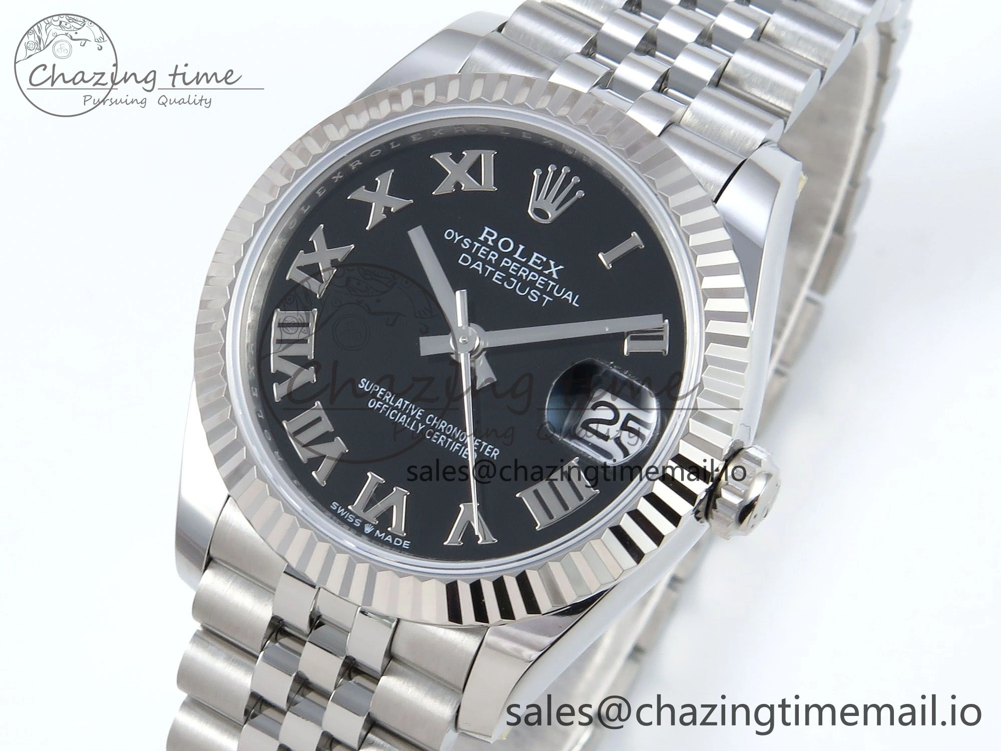 DateJust 31 278274 ARF 1:1 Best Edition 904L Steel Black Roman Dial on SS Jubilee Bracelet ETA FastDry 533