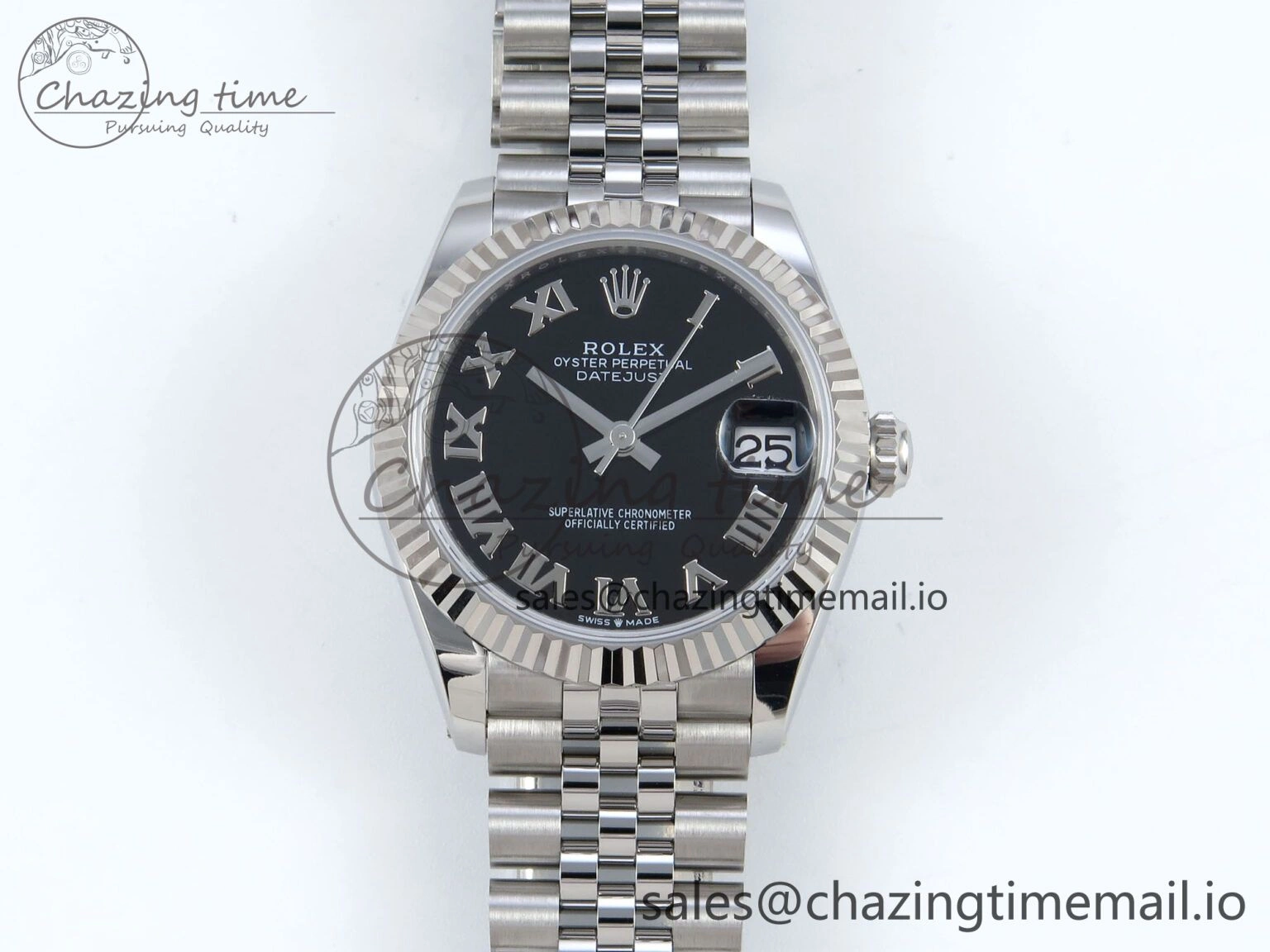 DateJust 31 278274 ARF 1:1 Best Edition 904L Steel Black Roman Dial on SS Jubilee Bracelet ETA FastDry 533