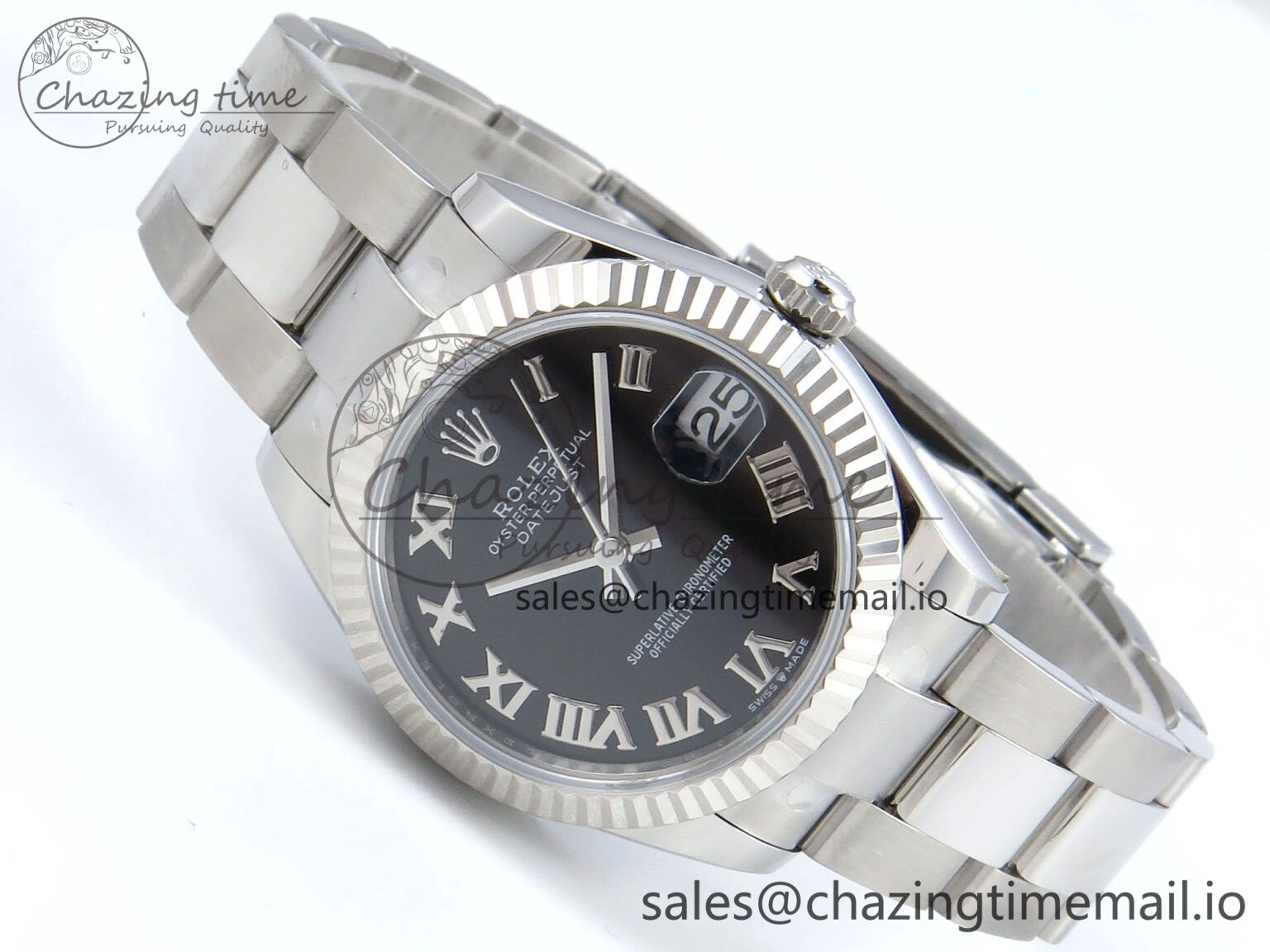 Comfortable DateJust 31 278274 ARF 1:1 Best Edition 904L Steel Black Roman Dial on SS Oyster Bracelet ETA 551