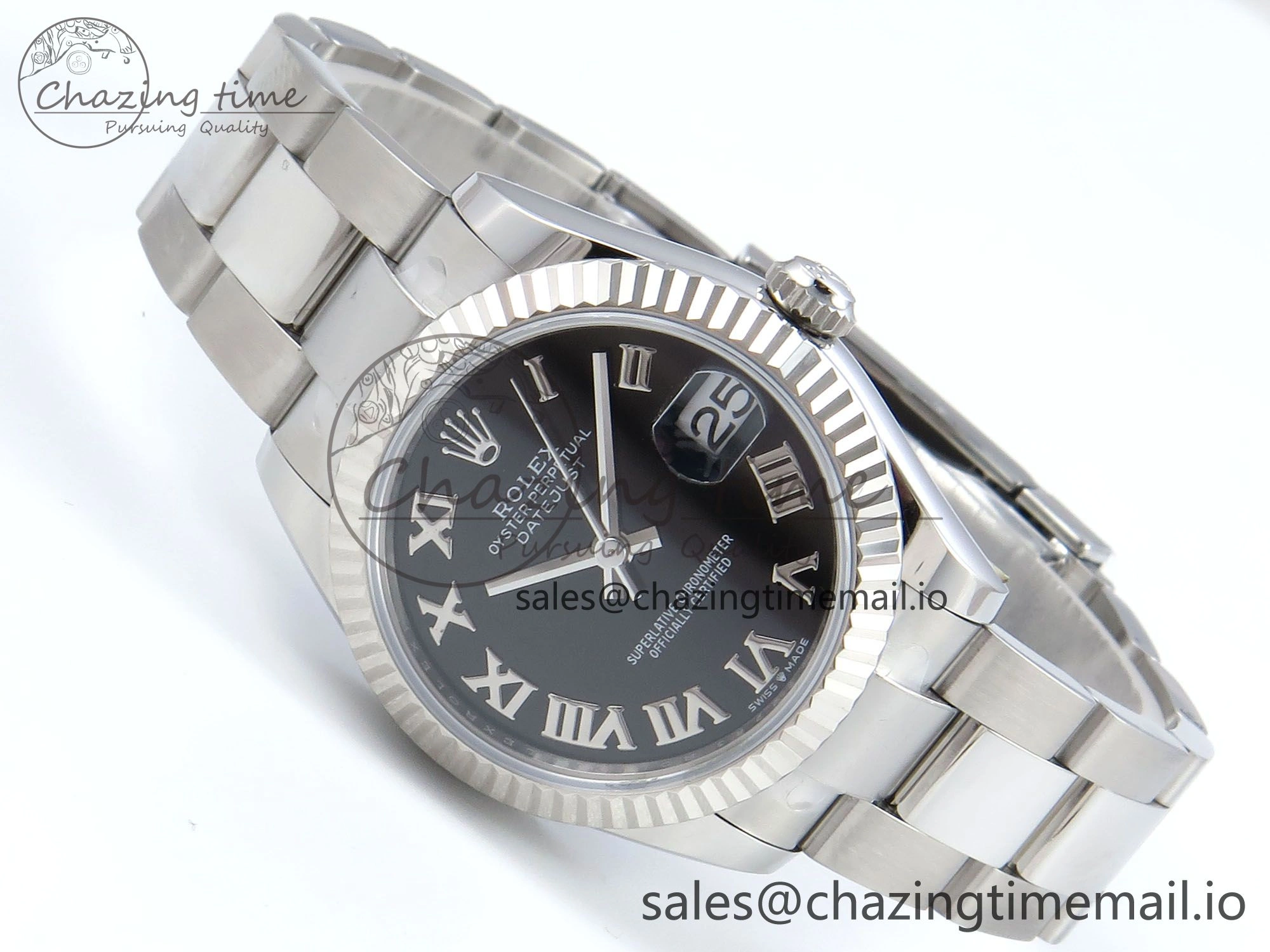 Comfortable DateJust 31 278274 ARF 1:1 Best Edition 904L Steel Black Roman Dial on SS Oyster Bracelet ETA 551