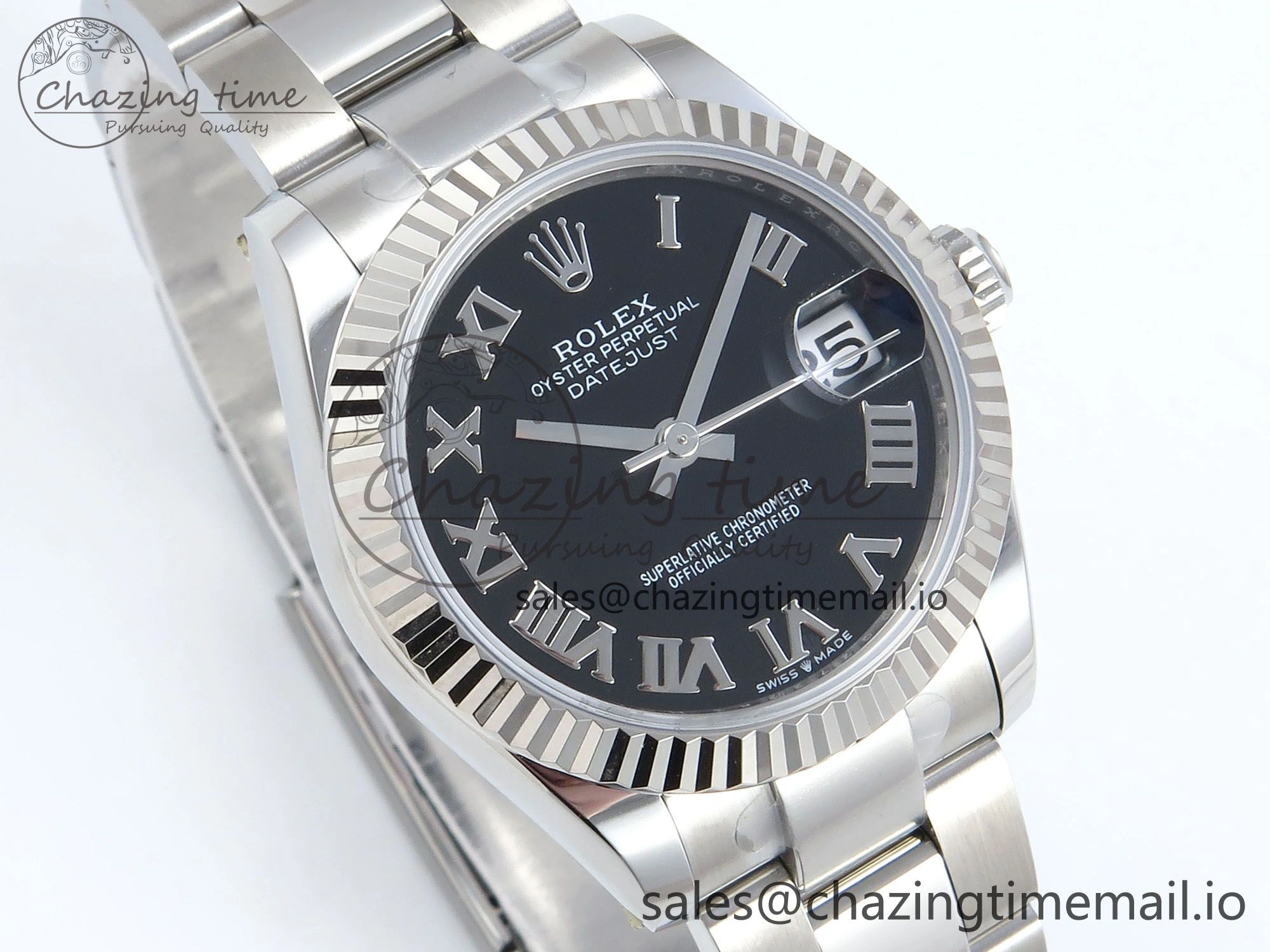 Comfortable DateJust 31 278274 ARF 1:1 Best Edition 904L Steel Black Roman Dial on SS Oyster Bracelet ETA 551