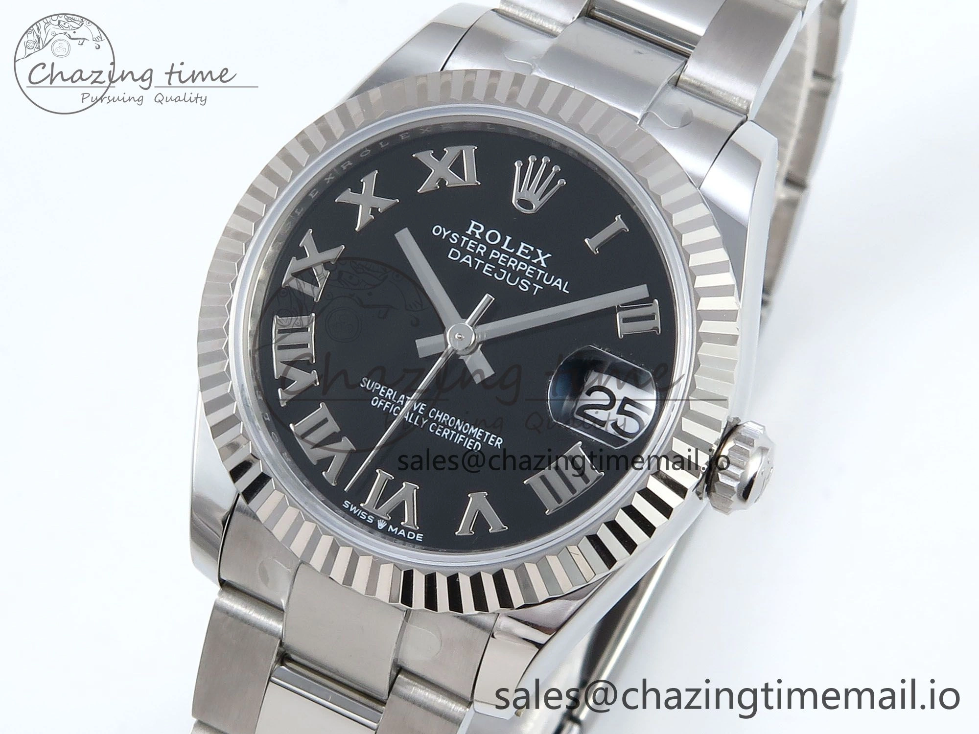 Comfortable DateJust 31 278274 ARF 1:1 Best Edition 904L Steel Black Roman Dial on SS Oyster Bracelet ETA 551