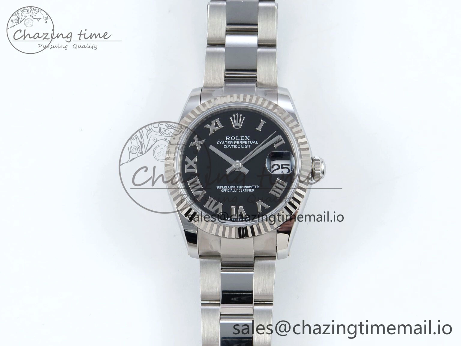 Comfortable DateJust 31 278274 ARF 1:1 Best Edition 904L Steel Black Roman Dial on SS Oyster Bracelet ETA 551