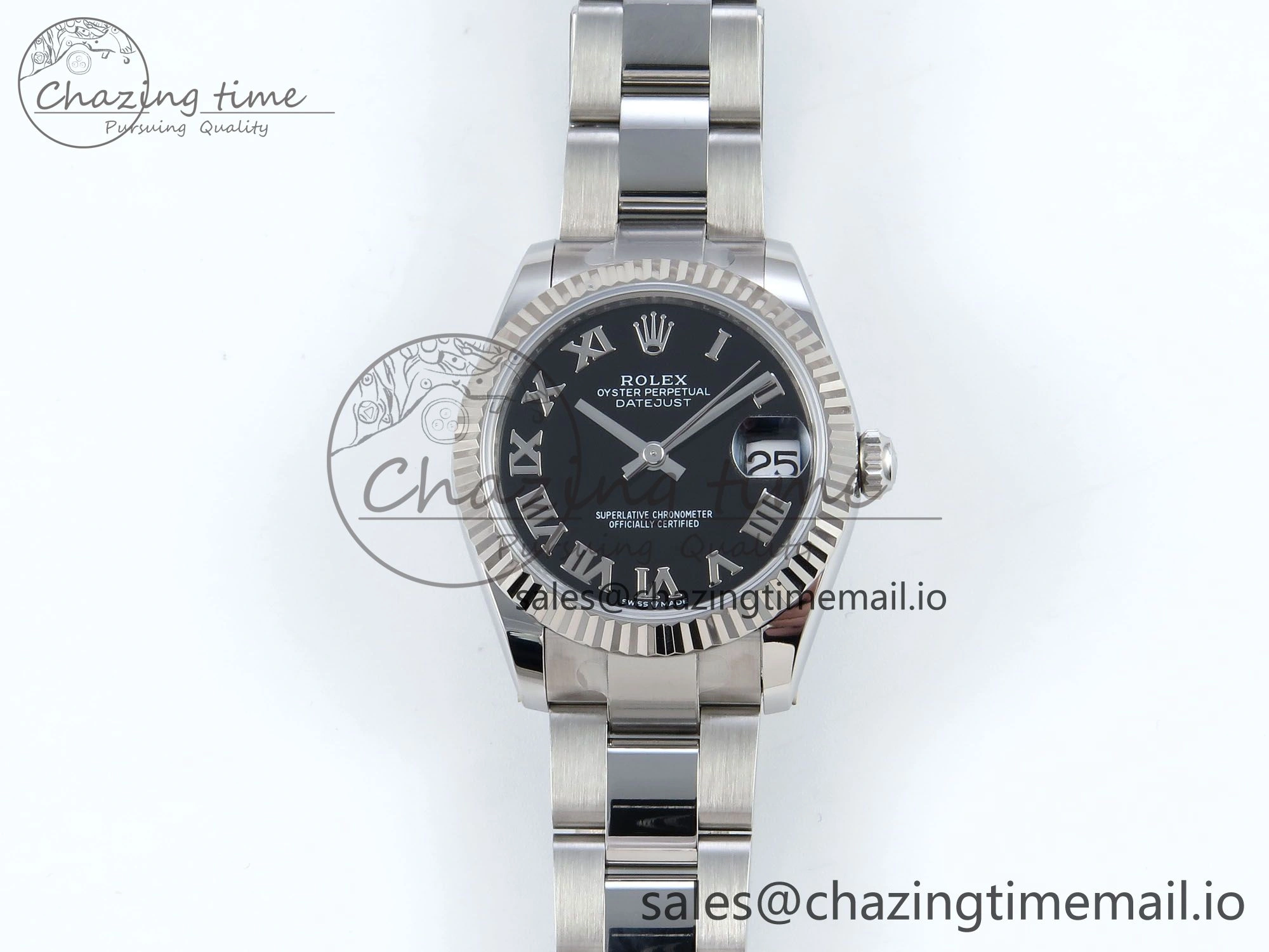 Comfortable DateJust 31 278274 ARF 1:1 Best Edition 904L Steel Black Roman Dial on SS Oyster Bracelet ETA 551