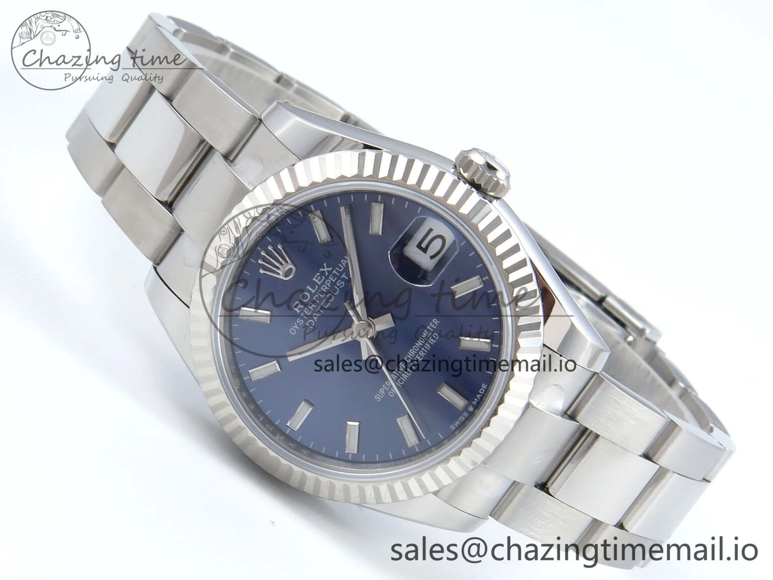 Packable DateJust 31 278274 ARF 1:1 Best Edition 904L Steel Blue Dial Stick Marker on SS Oyster Bracelet ETA 554