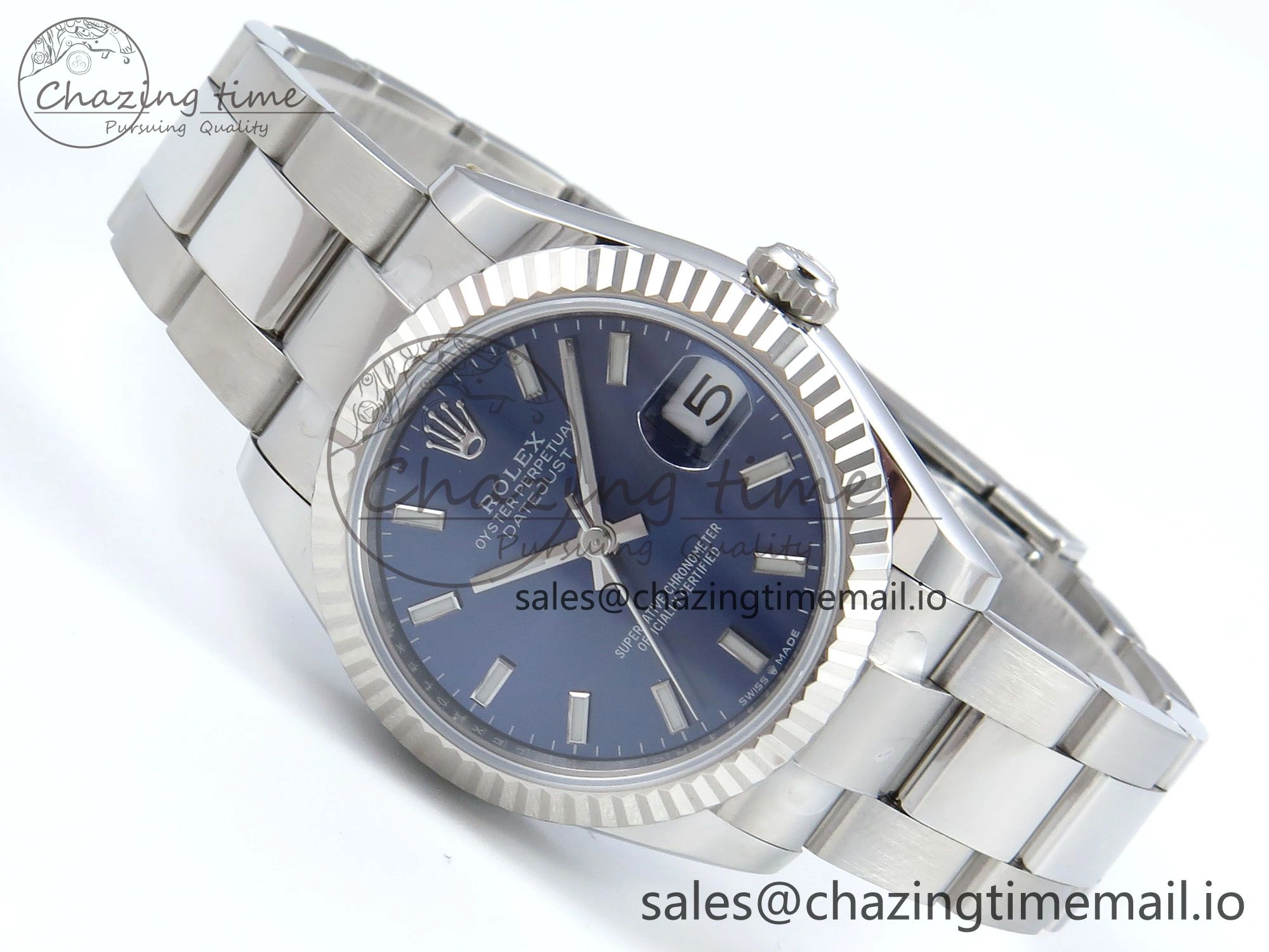Packable DateJust 31 278274 ARF 1:1 Best Edition 904L Steel Blue Dial Stick Marker on SS Oyster Bracelet ETA 554