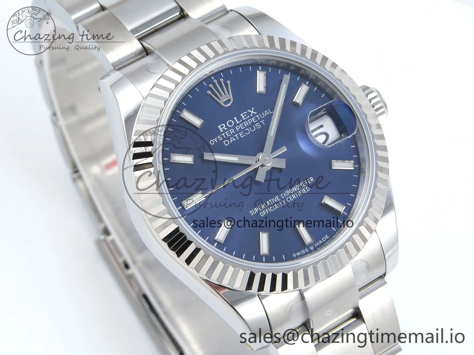 Packable DateJust 31 278274 ARF 1:1 Best Edition 904L Steel Blue Dial Stick Marker on SS Oyster Bracelet ETA 554