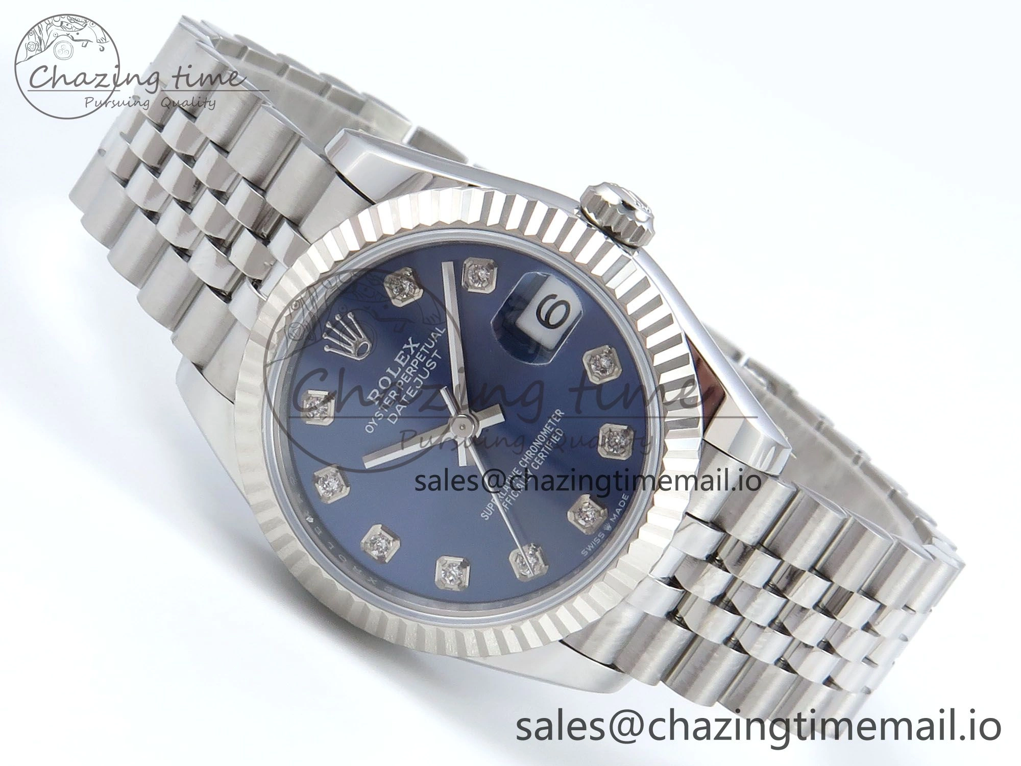 Versatile DateJust 31 278274 ARF 1:1 Best Edition 904L Steel Blue Diamonds Dial on SS Jubilee Bracelet ETA 535