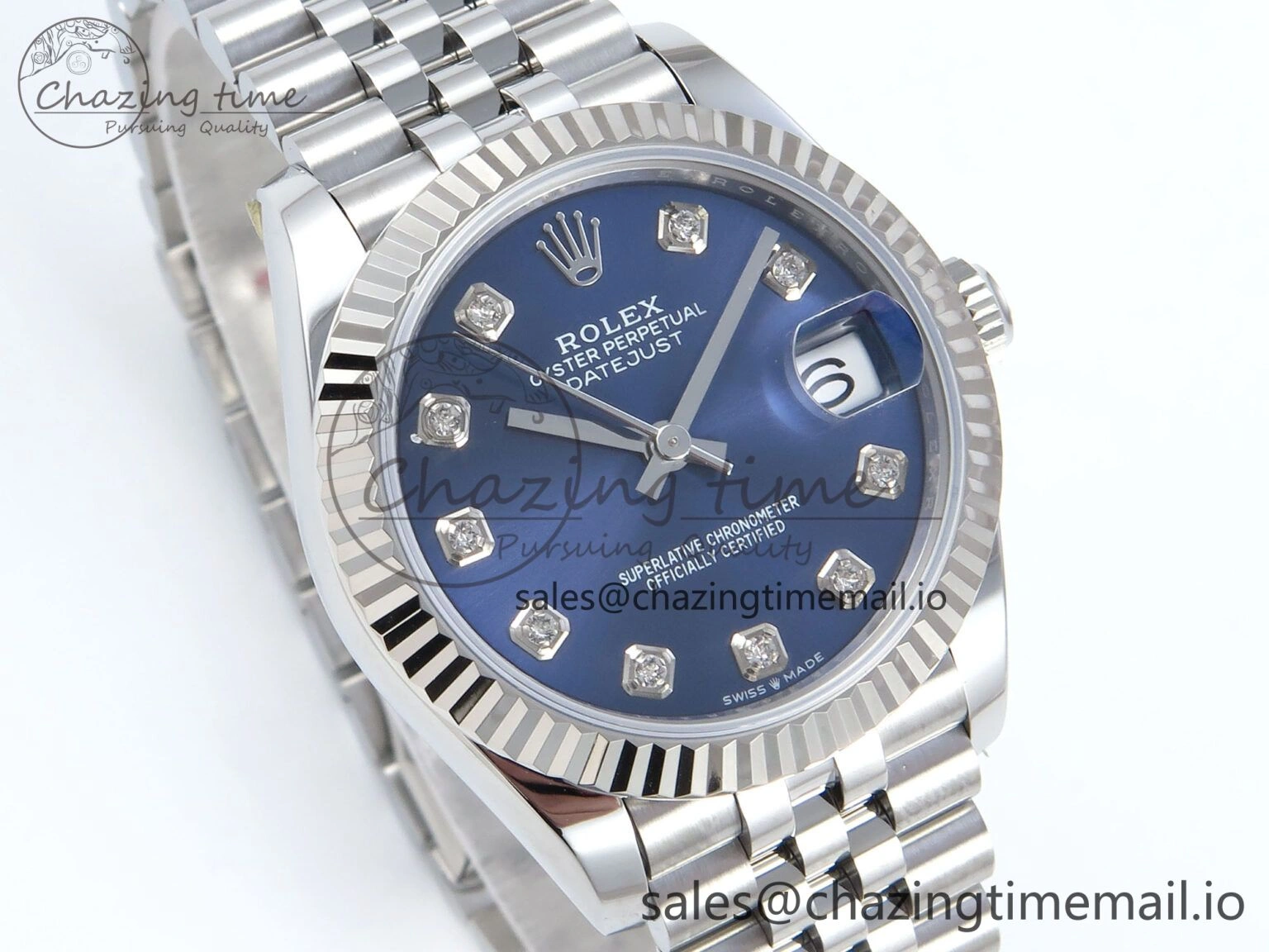 Versatile DateJust 31 278274 ARF 1:1 Best Edition 904L Steel Blue Diamonds Dial on SS Jubilee Bracelet ETA 535