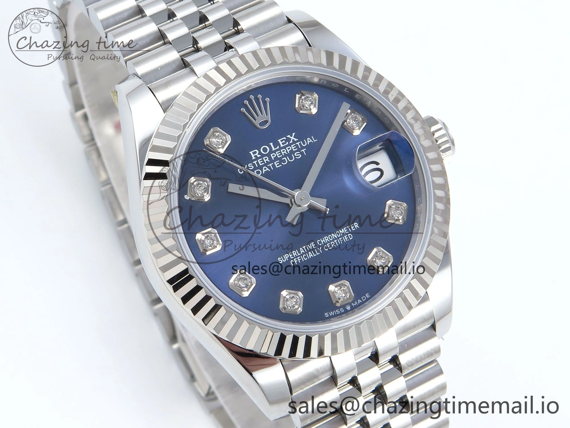 Versatile DateJust 31 278274 ARF 1:1 Best Edition 904L Steel Blue Diamonds Dial on SS Jubilee Bracelet ETA 535