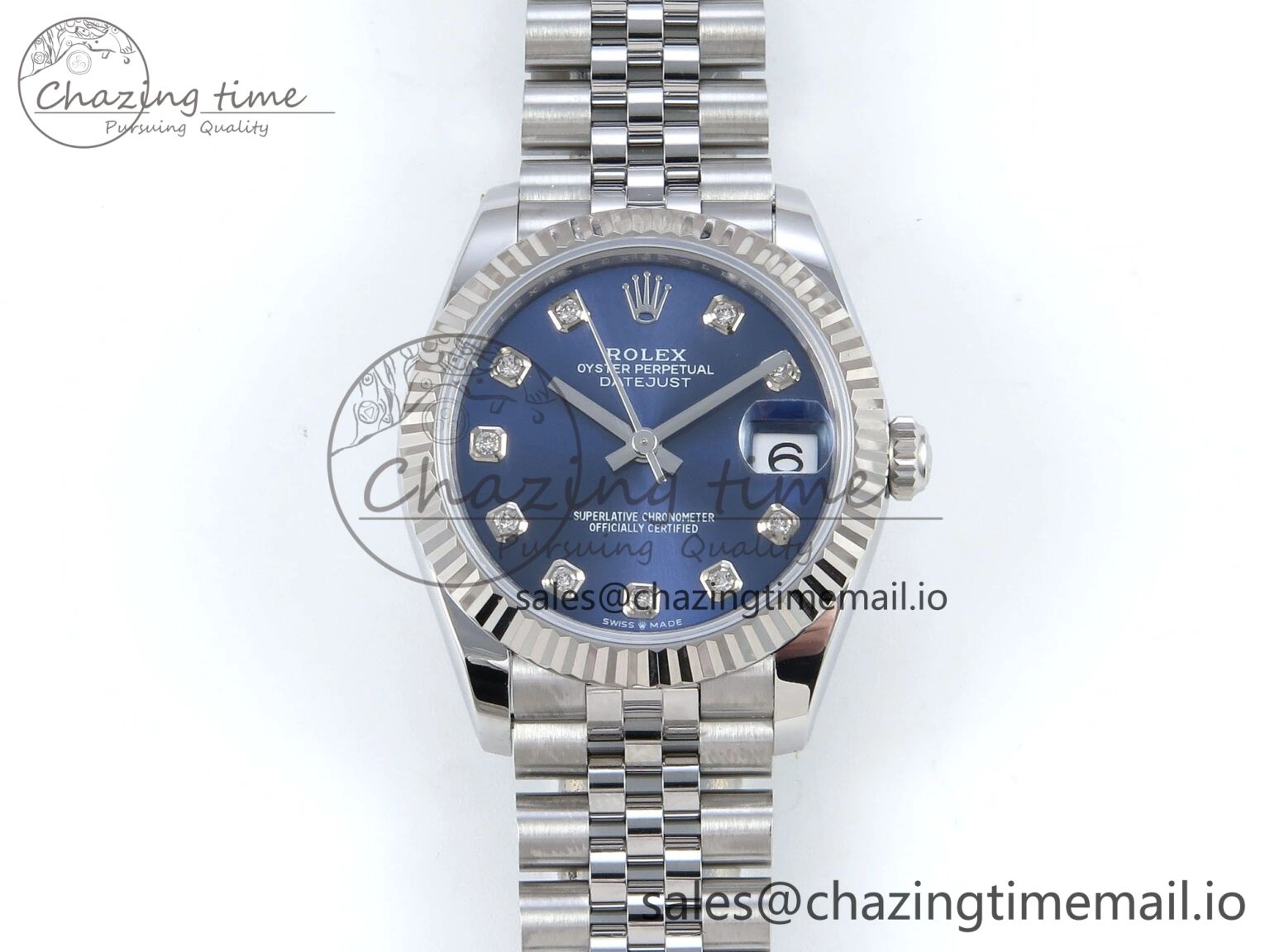 Versatile DateJust 31 278274 ARF 1:1 Best Edition 904L Steel Blue Diamonds Dial on SS Jubilee Bracelet ETA 535