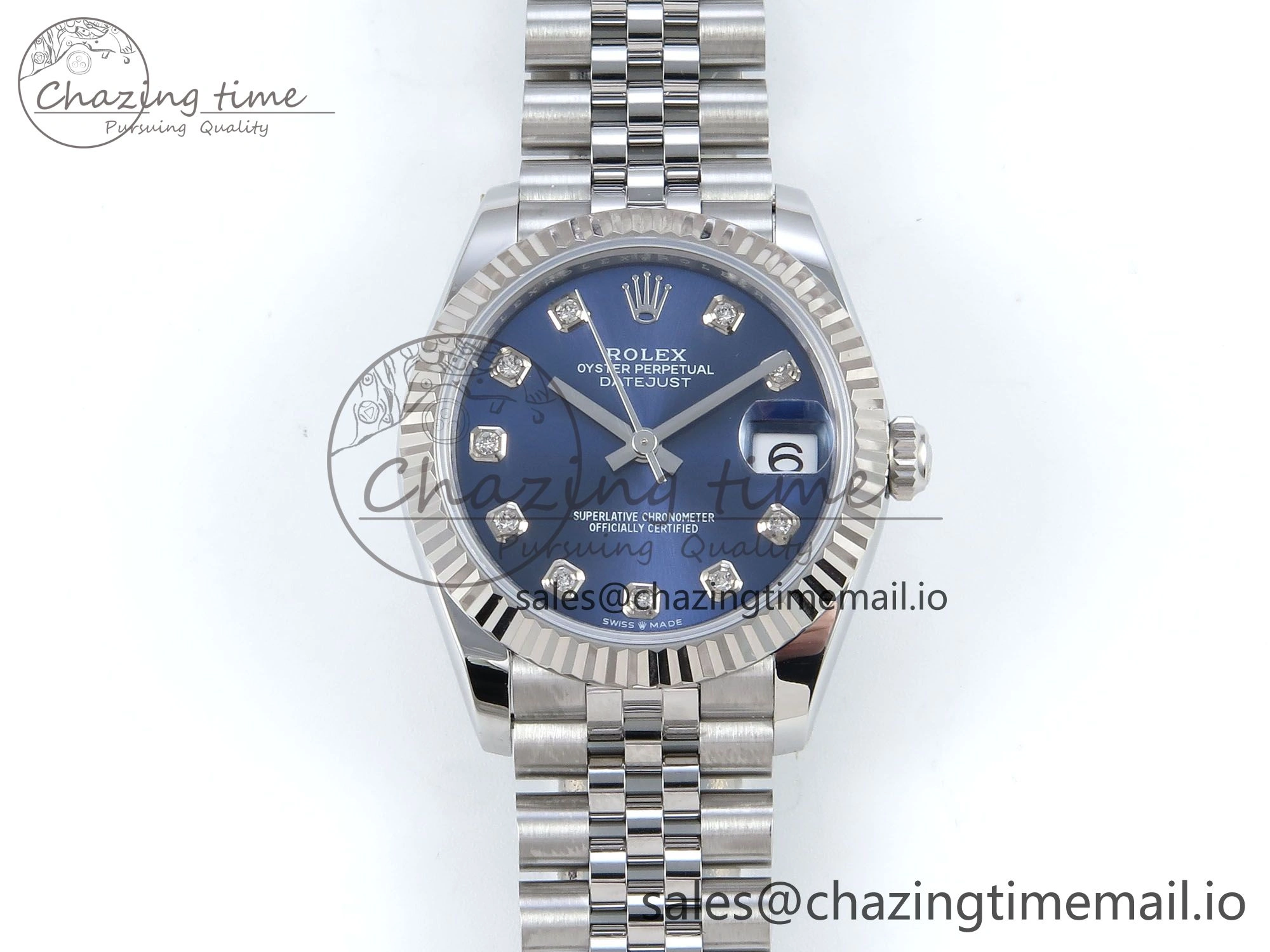Versatile DateJust 31 278274 ARF 1:1 Best Edition 904L Steel Blue Diamonds Dial on SS Jubilee Bracelet ETA 535