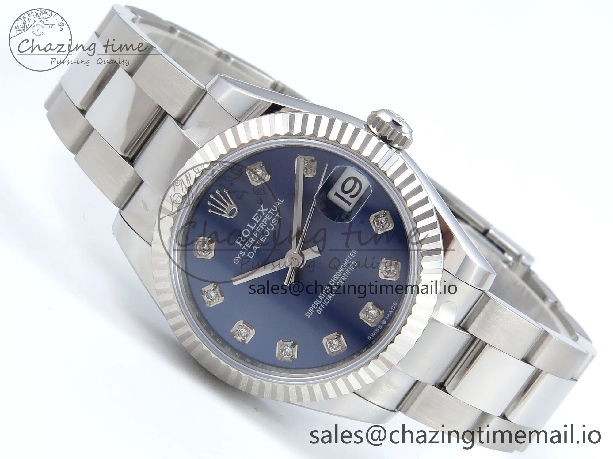 UrbanChic DateJust 31 278274 ARF 1:1 Best Edition 904L Steel Blue Diamonds Dial on SS Oyster Bracelet ETA 552