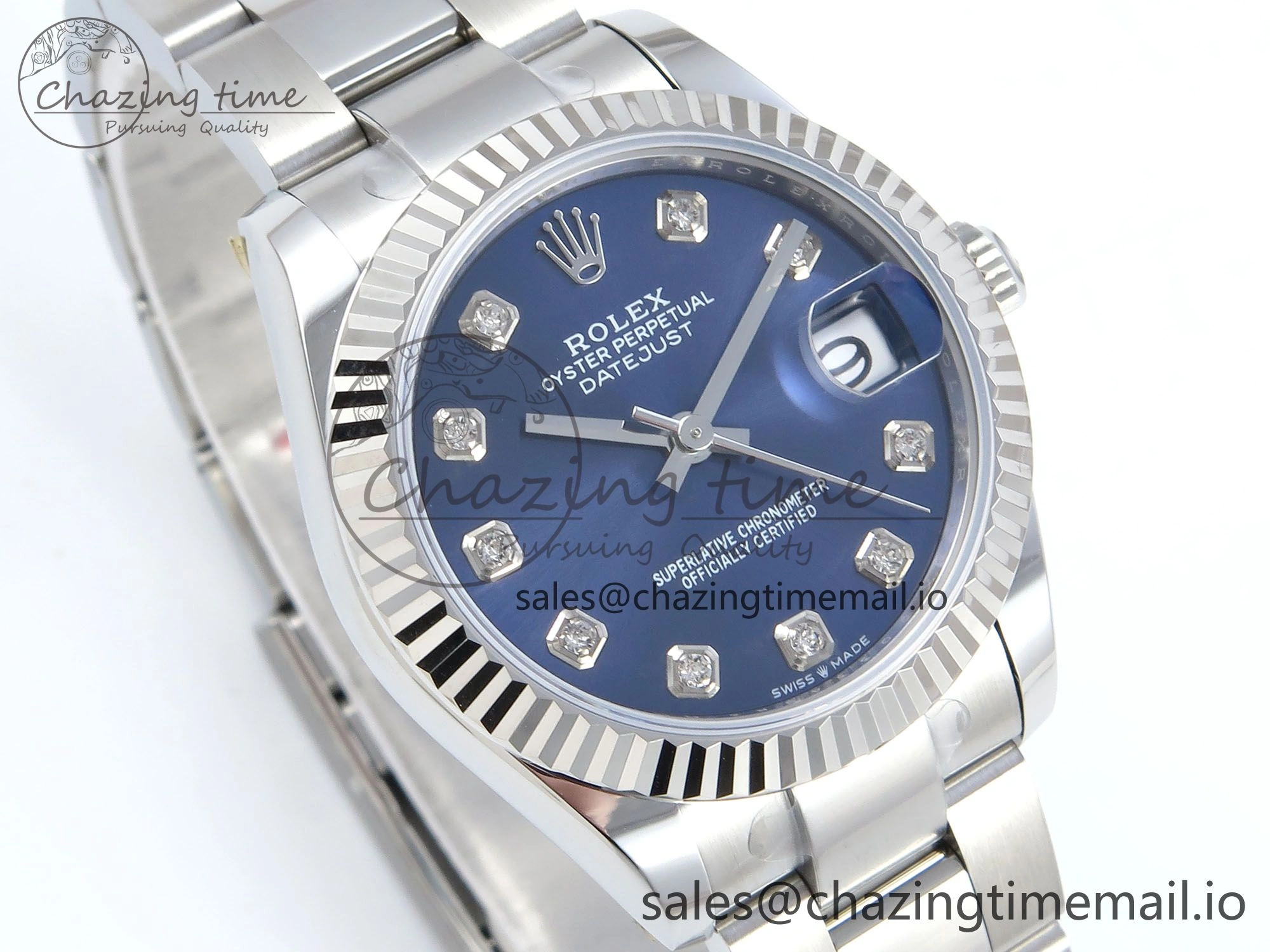 UrbanChic DateJust 31 278274 ARF 1:1 Best Edition 904L Steel Blue Diamonds Dial on SS Oyster Bracelet ETA 552