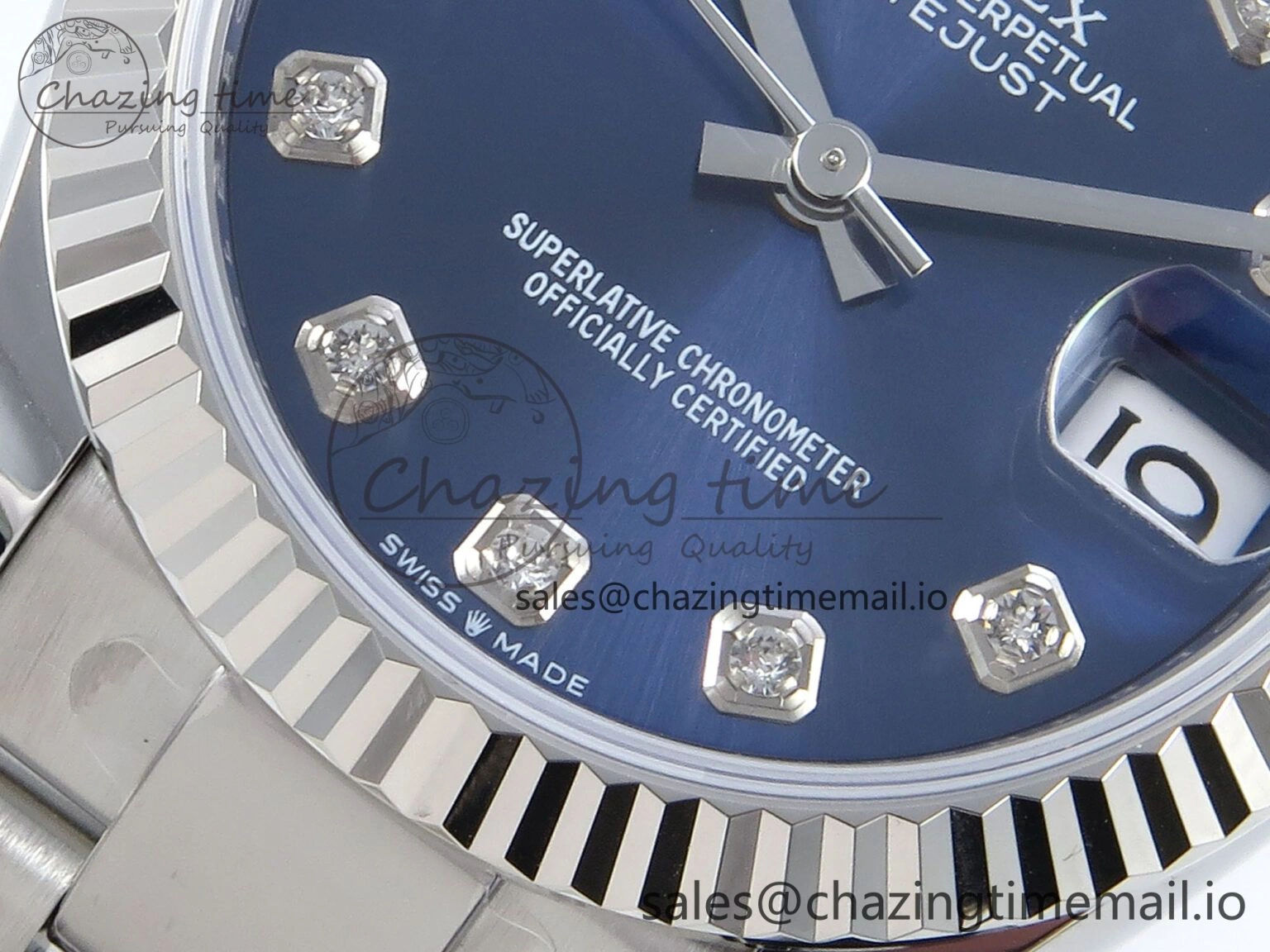 UrbanChic DateJust 31 278274 ARF 1:1 Best Edition 904L Steel Blue Diamonds Dial on SS Oyster Bracelet ETA 552