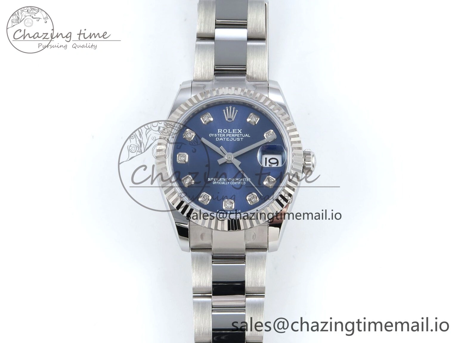 UrbanChic DateJust 31 278274 ARF 1:1 Best Edition 904L Steel Blue Diamonds Dial on SS Oyster Bracelet ETA 552