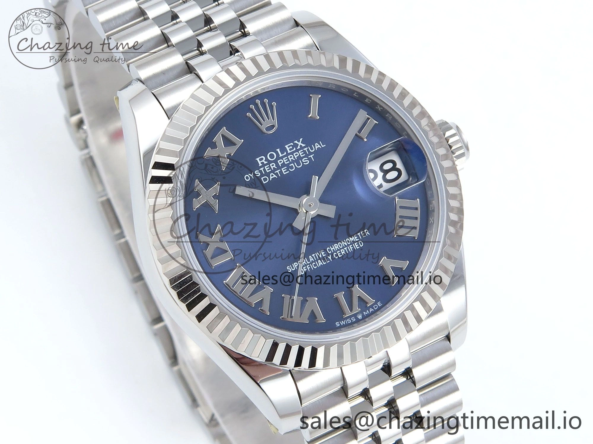 Practical DateJust 31 278274 ARF 1:1 Best Edition 904L Steel Blue Roman Dial on SS Jubilee Bracelet ETA 536