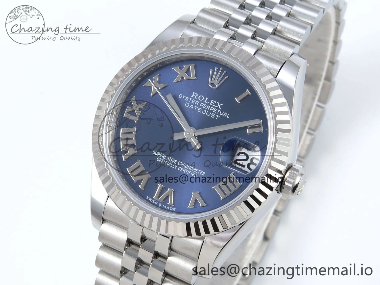 Practical DateJust 31 278274 ARF 1:1 Best Edition 904L Steel Blue Roman Dial on SS Jubilee Bracelet ETA 536