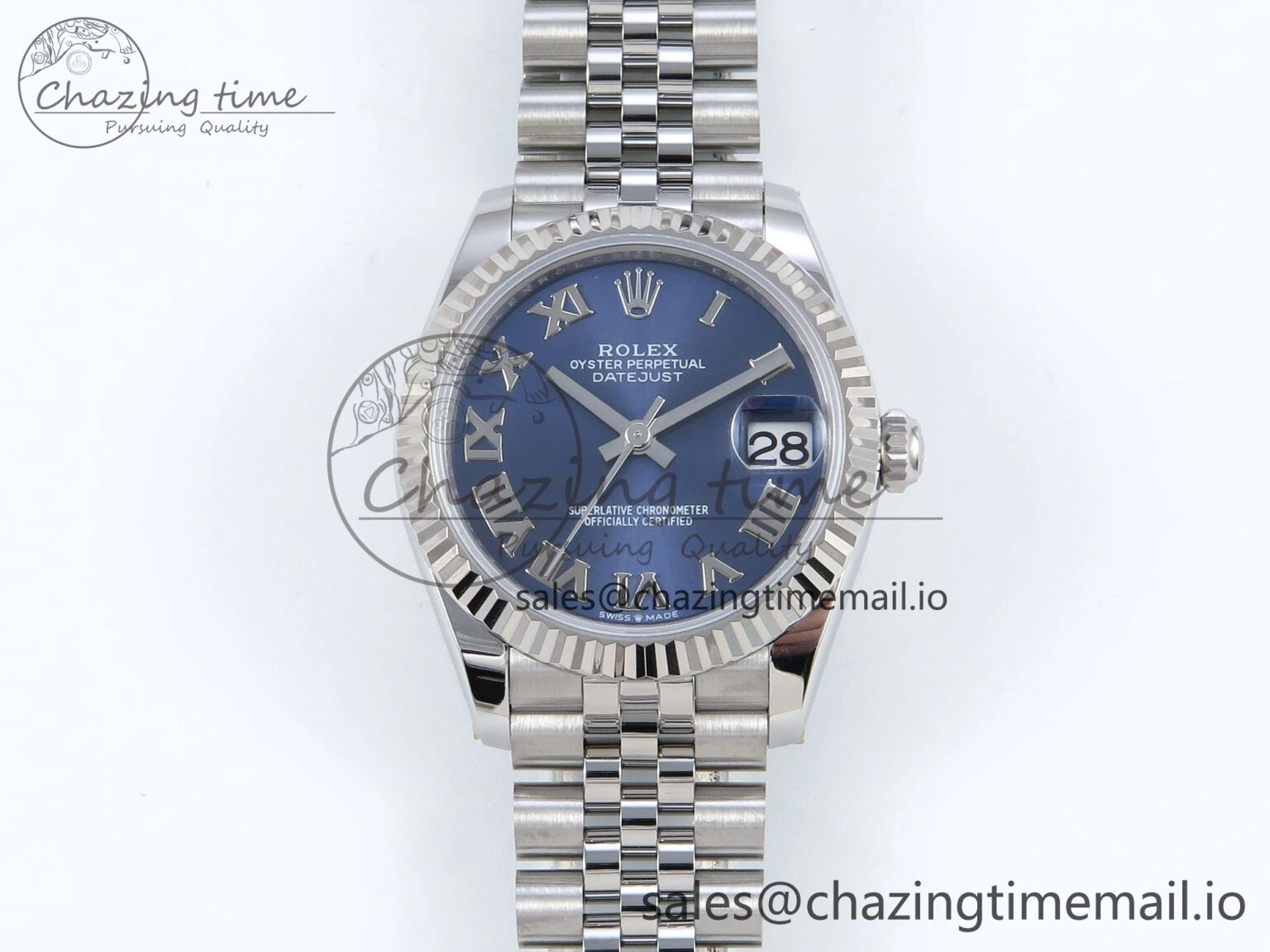 Practical DateJust 31 278274 ARF 1:1 Best Edition 904L Steel Blue Roman Dial on SS Jubilee Bracelet ETA 536