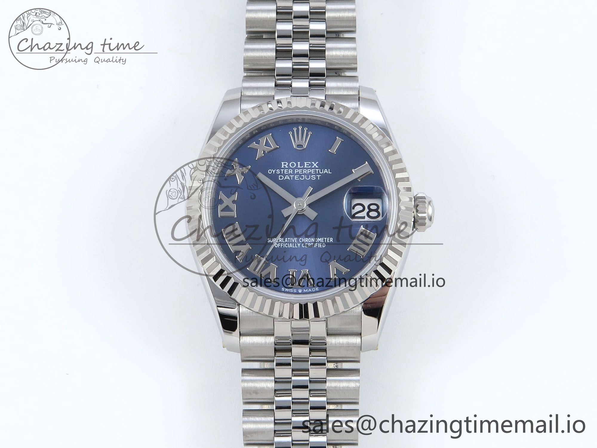 Practical DateJust 31 278274 ARF 1:1 Best Edition 904L Steel Blue Roman Dial on SS Jubilee Bracelet ETA 536