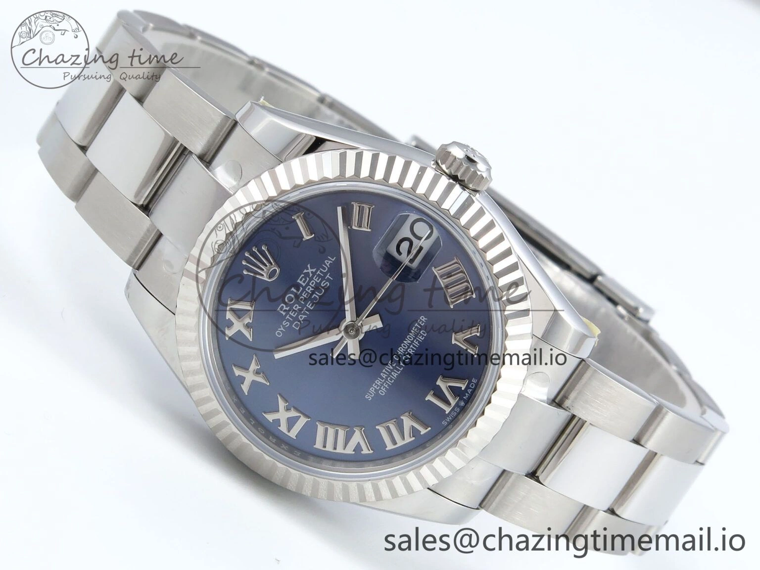 DateJust 31 278274 ARF 1:1 Best Edition 904L Steel Blue Roman Dial on SS Oyster Bracelet ETA Compact 553