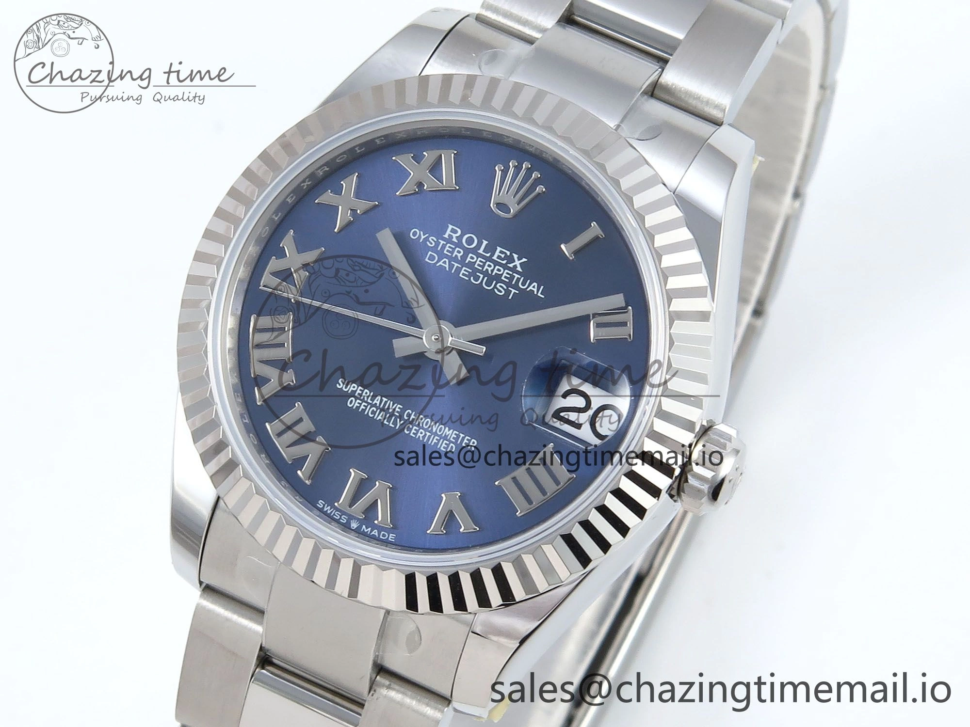 DateJust 31 278274 ARF 1:1 Best Edition 904L Steel Blue Roman Dial on SS Oyster Bracelet ETA Compact 553
