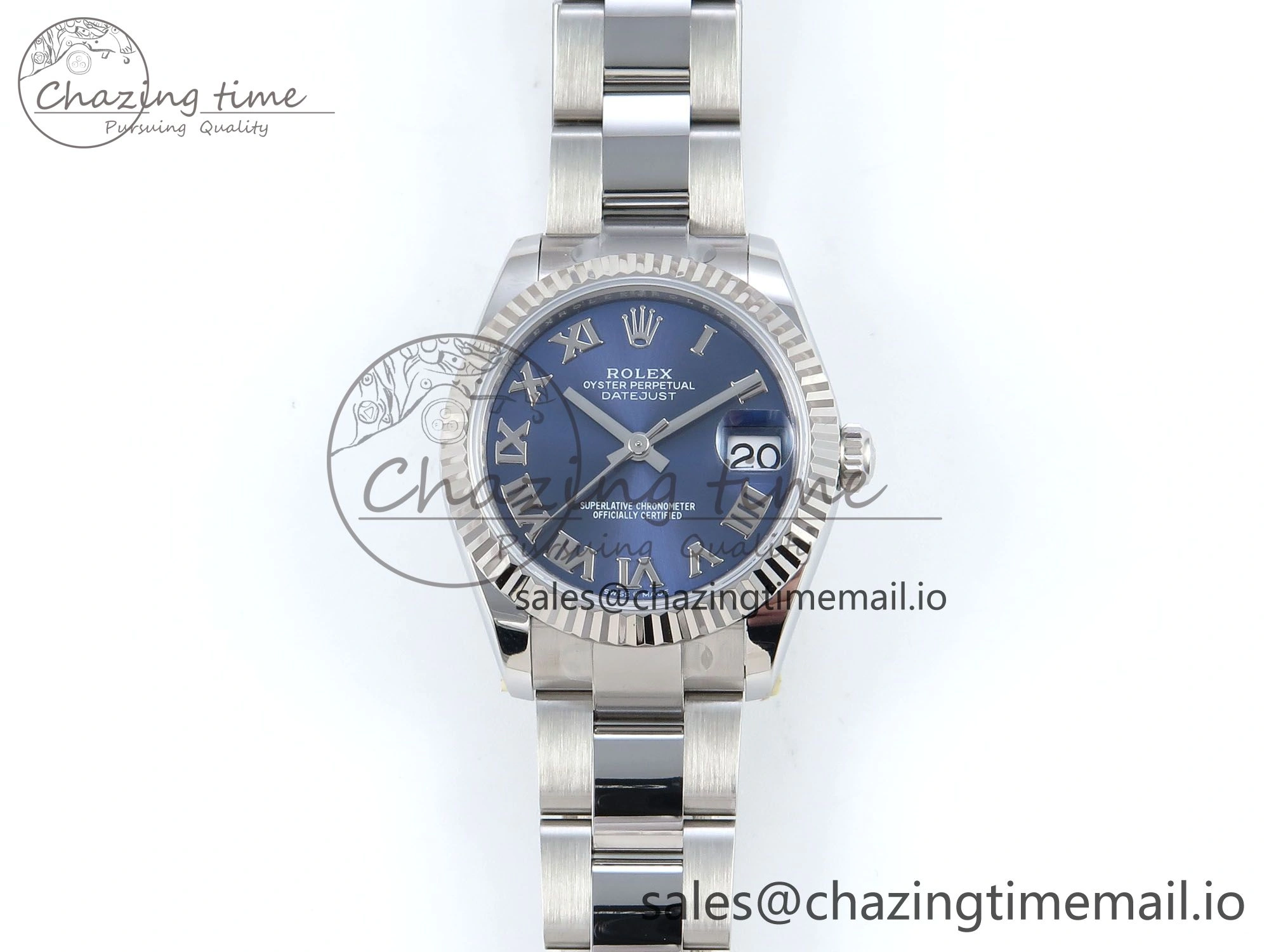 DateJust 31 278274 ARF 1:1 Best Edition 904L Steel Blue Roman Dial on SS Oyster Bracelet ETA Compact 553