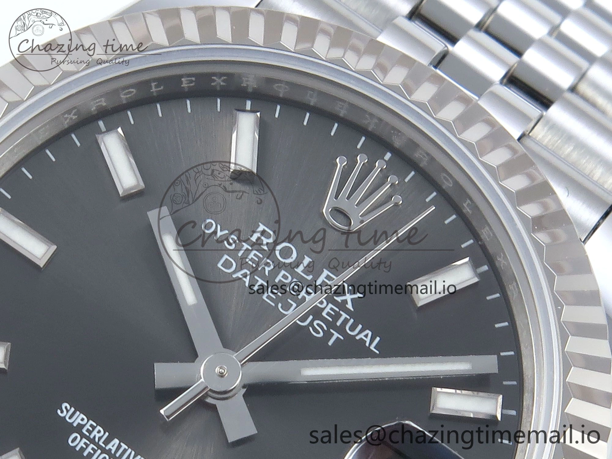 OnTrend DateJust 31 278274 ARF 1:1 Best Edition 904L Steel Gray Dial Stick Marker on SS Jubilee Bracelet ETA 545