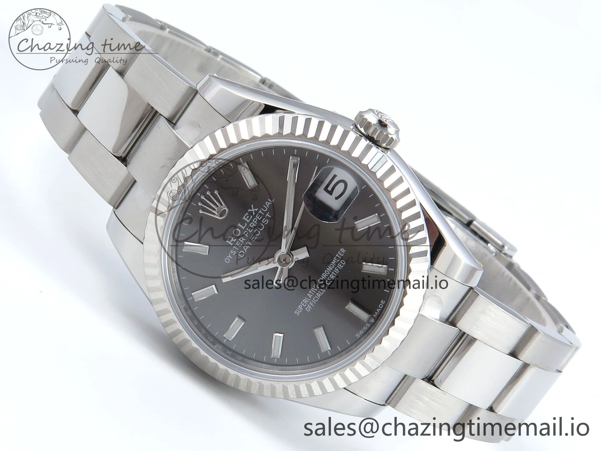 Original DateJust 31 278274 ARF 1:1 Best Edition 904L Steel Gray Dial Stick Marker on SS Oyster Bracelet ETA 559