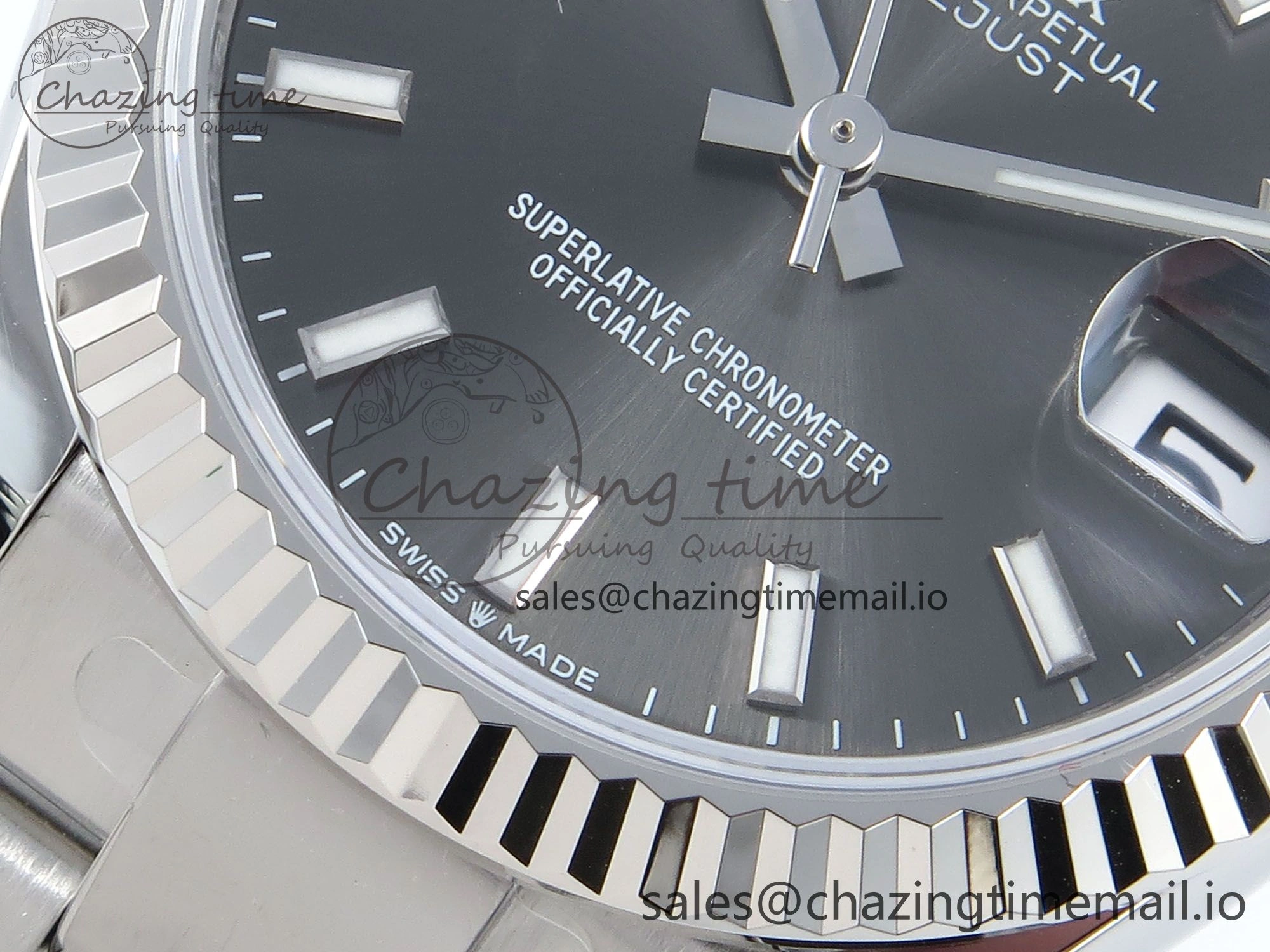 Original DateJust 31 278274 ARF 1:1 Best Edition 904L Steel Gray Dial Stick Marker on SS Oyster Bracelet ETA 559